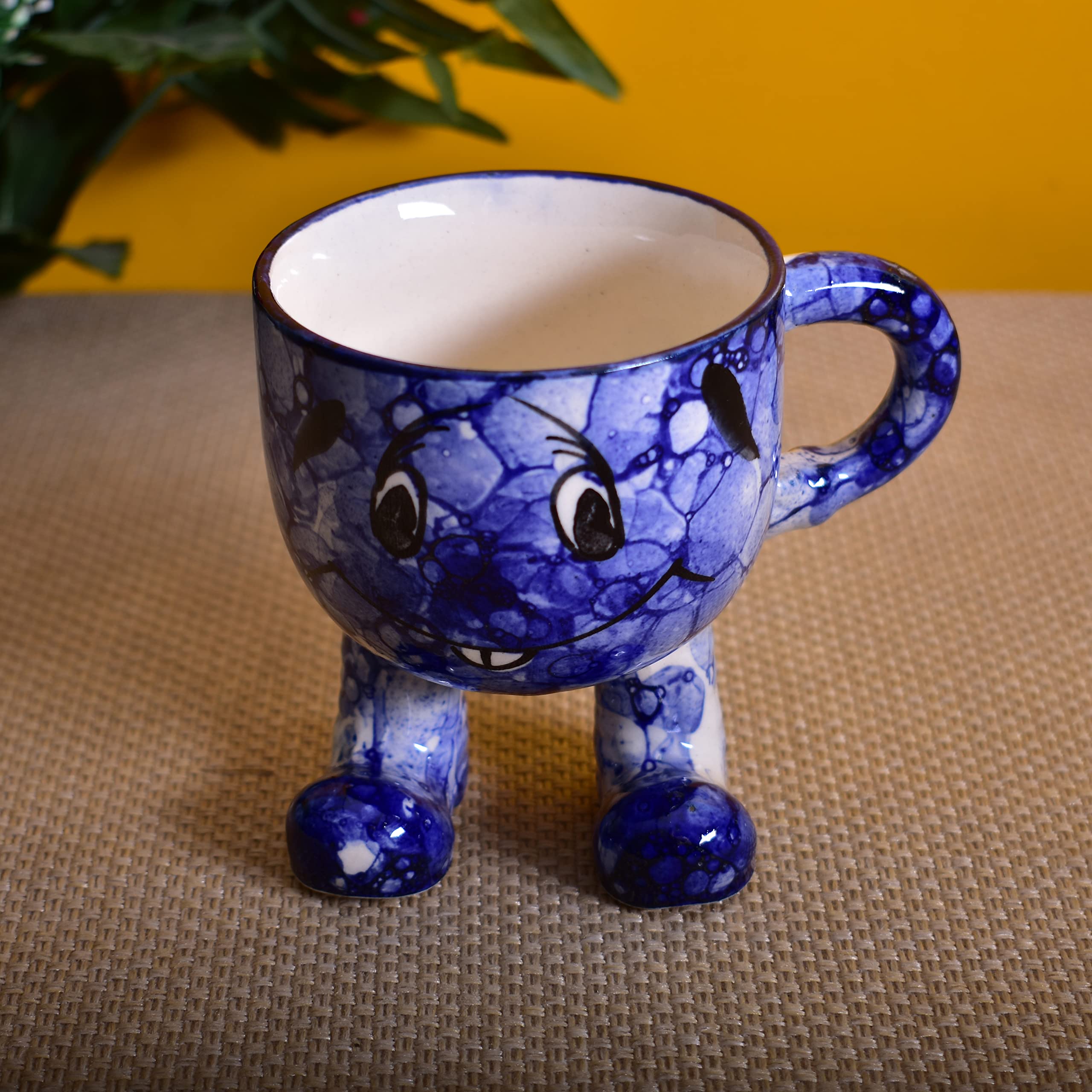 Kunhar Ceramic Milk Mug, Coffee Mug - 1 Piece, Blue Luster, 200ml