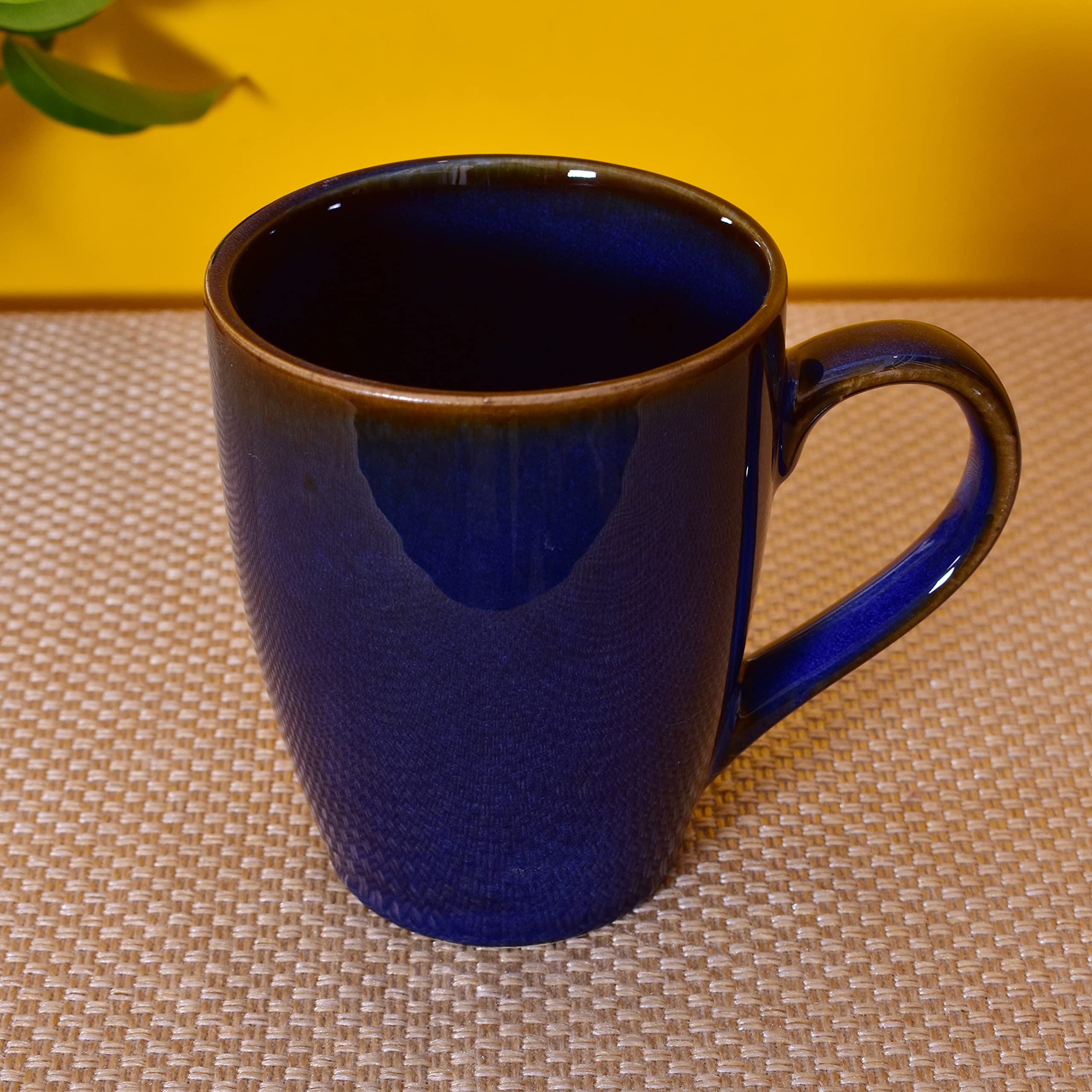 Kunhar Ceramic Milk Mugs, Coffee Mugs - 1 Piece, Blue, 350ml