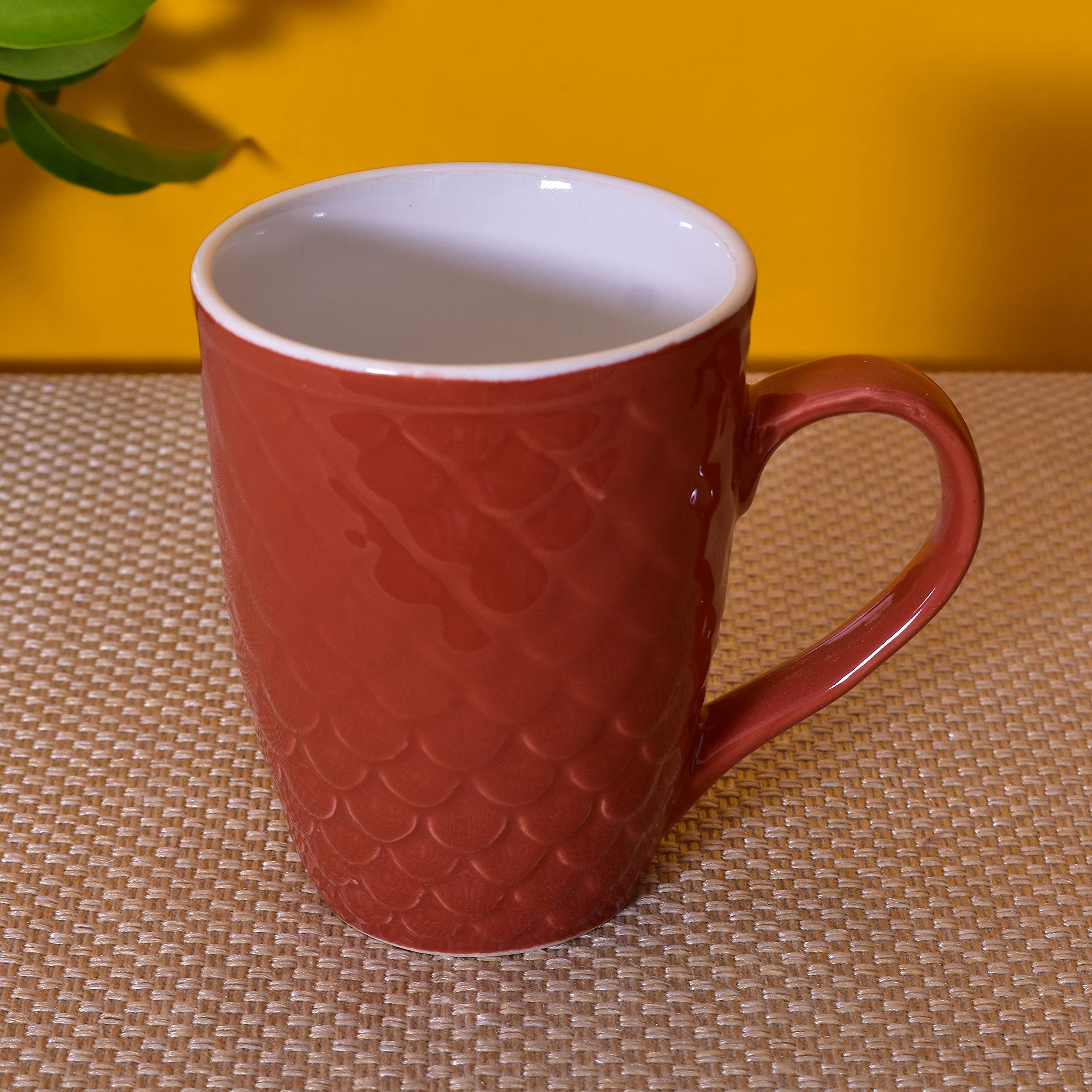 Kunhar Ceramic Milk Mugs, Coffee Mugs - 6 Pieces, Multicolor, 300ml