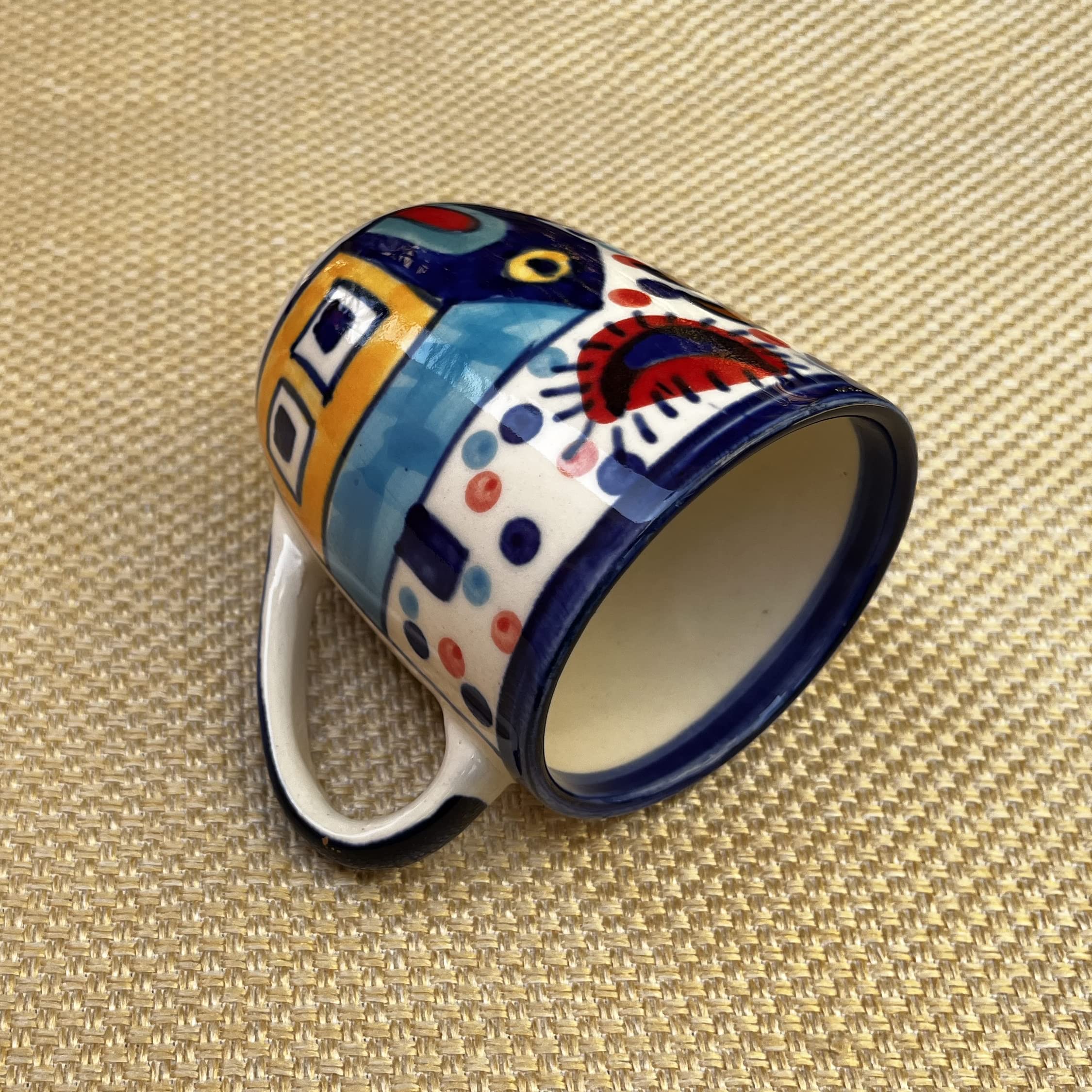 Kunhar Ceramic Hut Painting Coffee Mugs, Milk Mug - 220 Ml, 2 Pieces, Multicolor