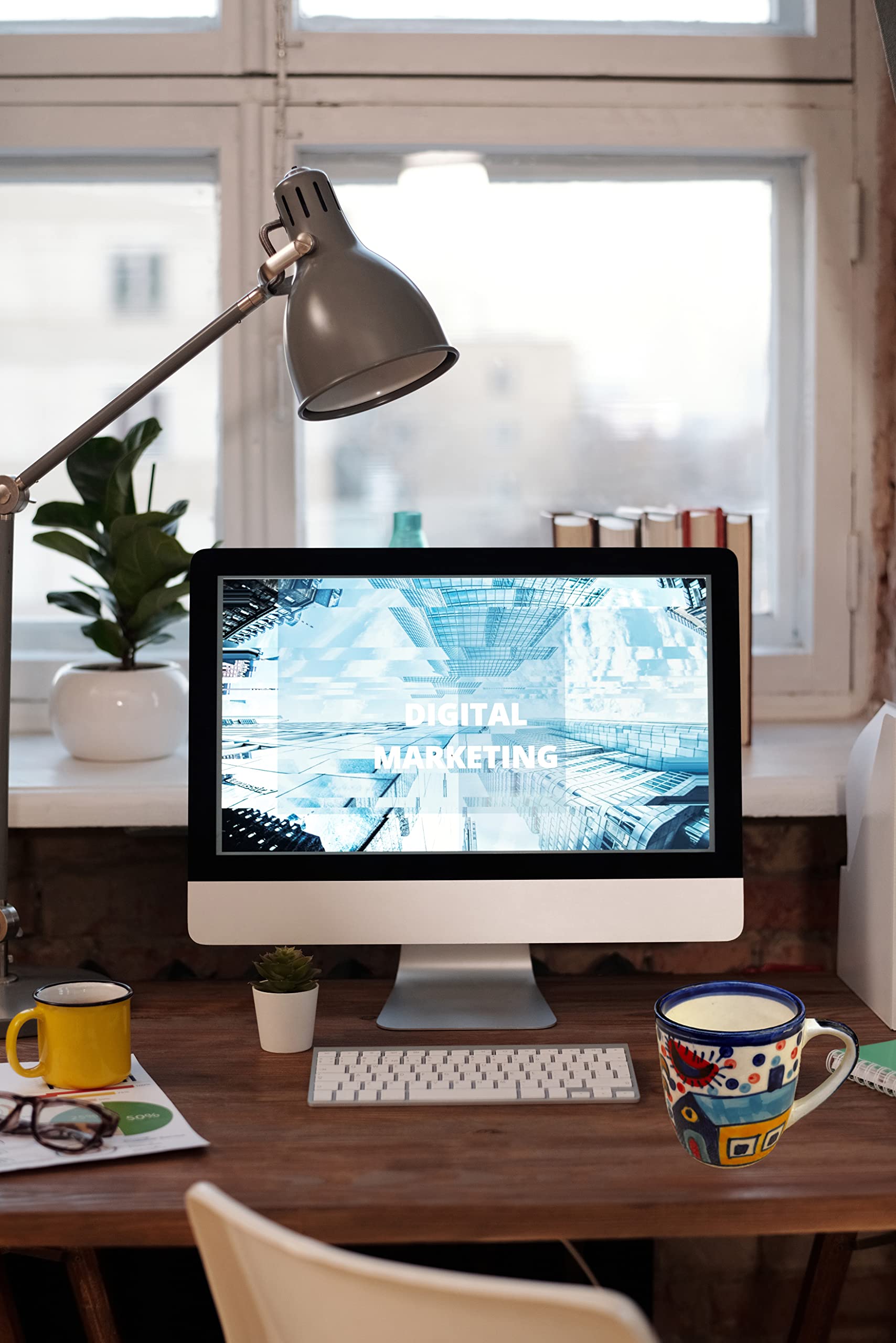 Kunhar Ceramic Hut Painting Coffee Mugs, Milk Mug - 220 Ml, 4 Pieces, Multicolor