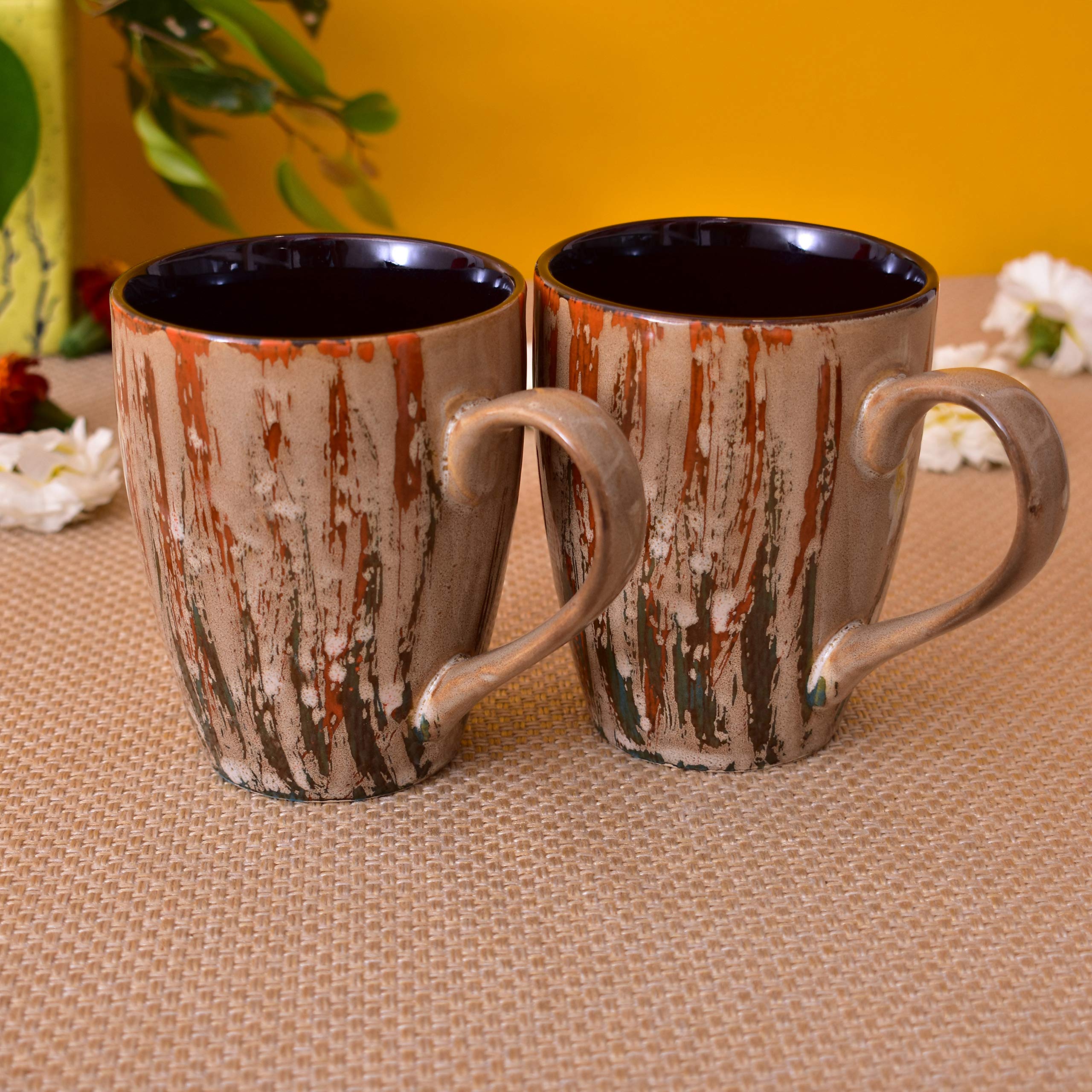 Kunhar Ceramic Coffee Mug - 2 Pieces, French Beige, 300ml