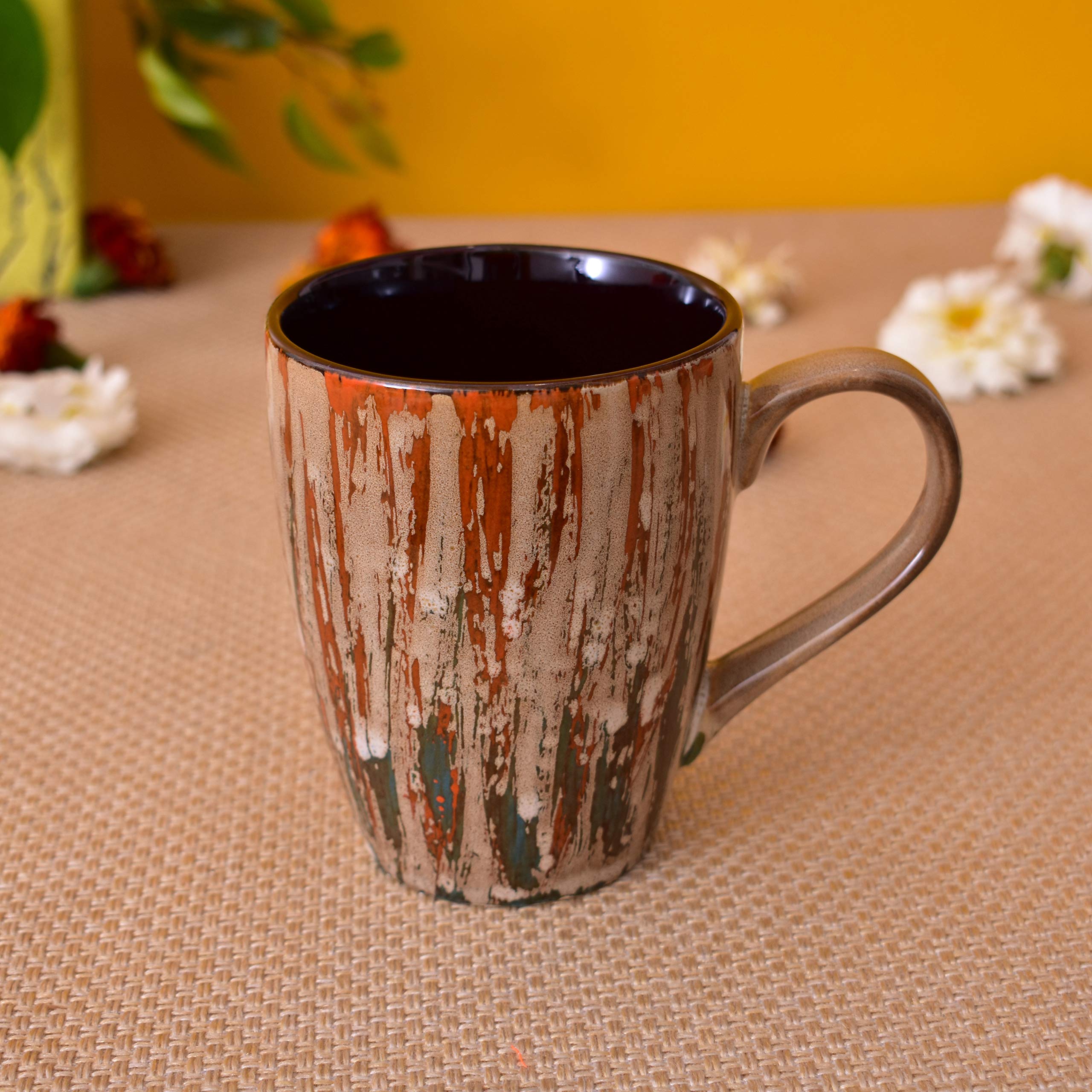 Kunhar Ceramic Coffee Mug - 4 Pieces, French Beige, 300ml