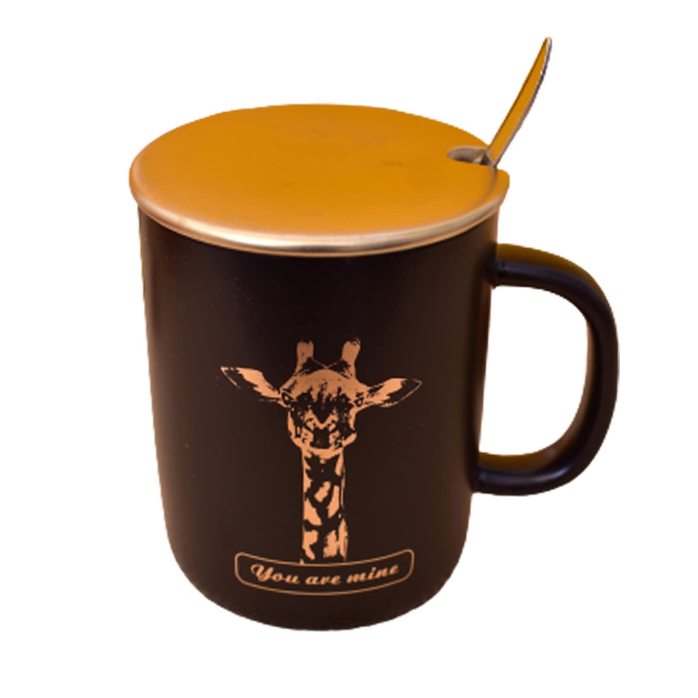 Kunhar Ceramic Coffee Mug, Milk Mug with Spoon - 350 ML