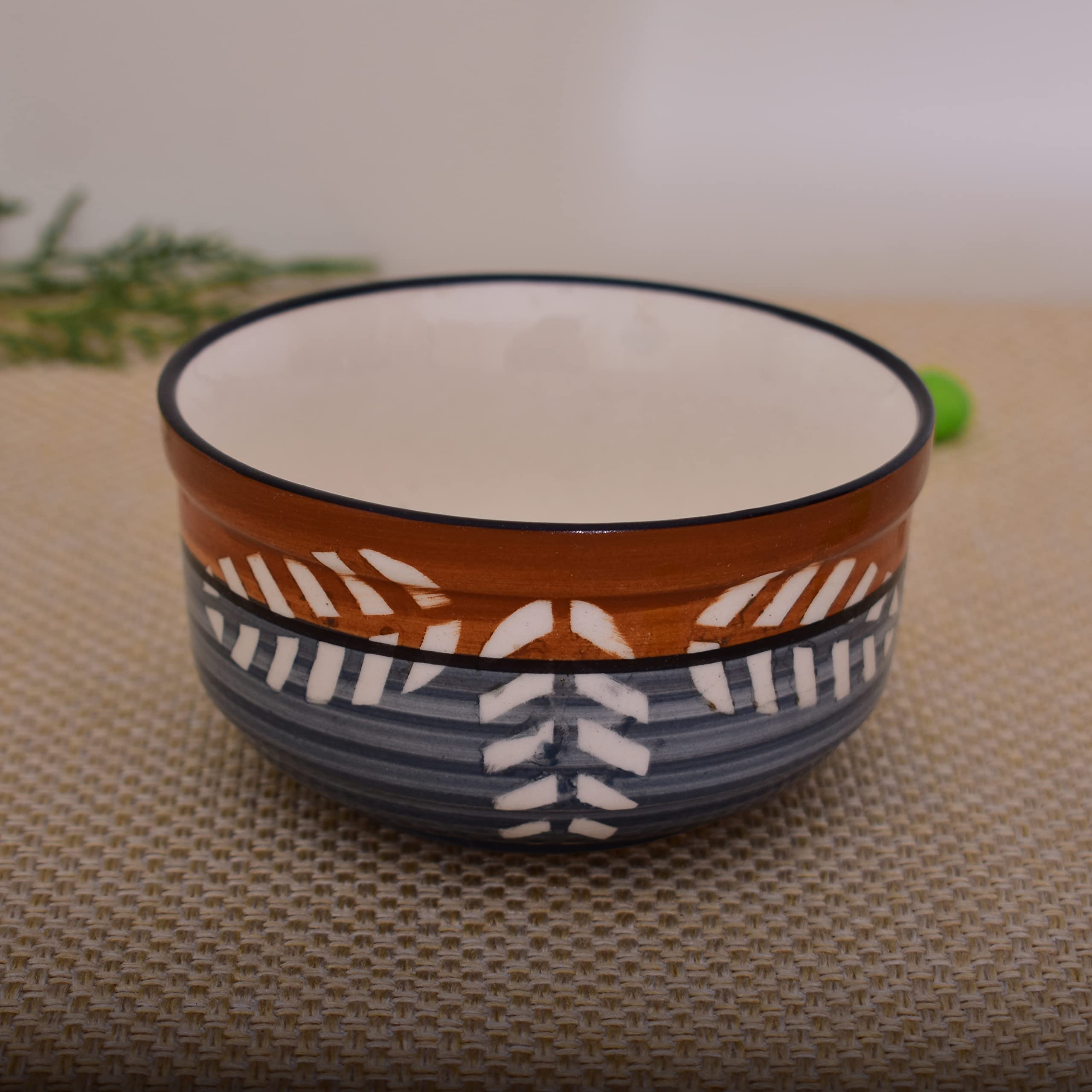 Kunhar Ceramic Bowls, Serving Bowls - 260 ML, 4 Pieces, Brown Grey