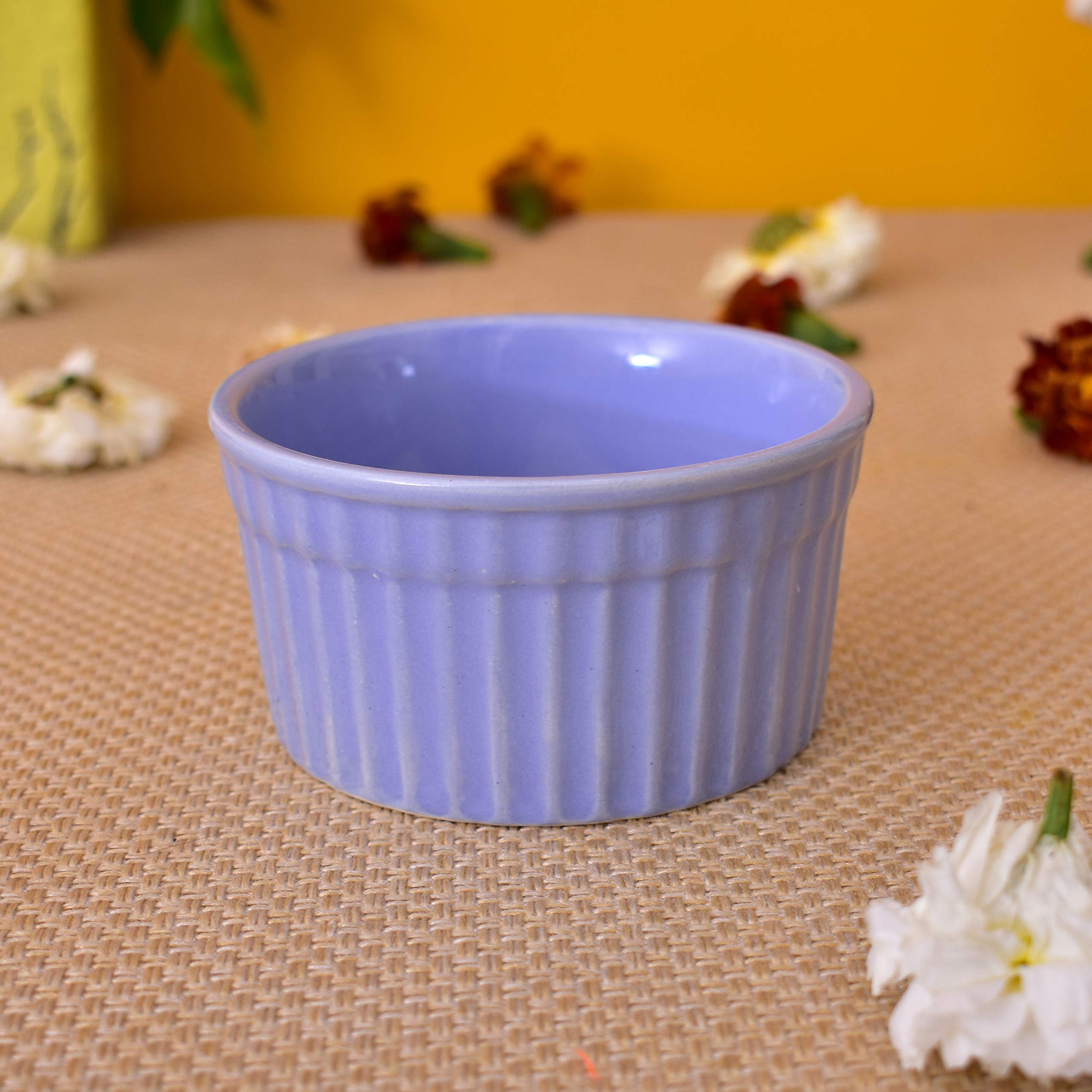 KunhaR Ceramic Ramekin Bowls - 200 ML, 2 Pieces, Lavender Blue