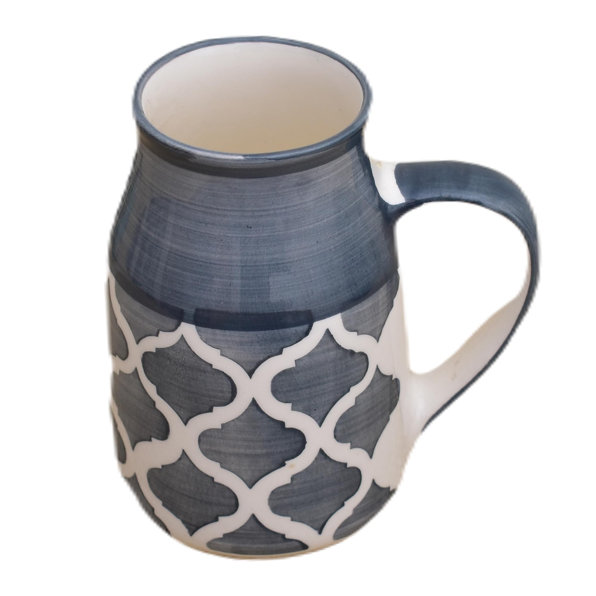 Kunhar Ceramic Coffee Mug, Milk Mug 400 Ml, Grey Chidi Can Sahpe