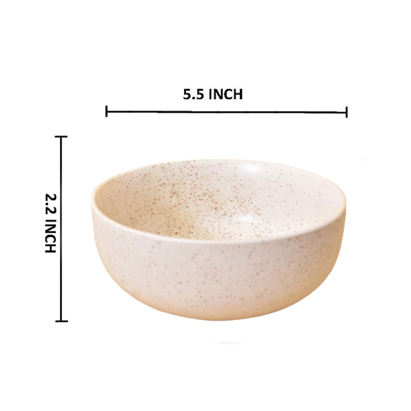 Kunhar Ceramic Serving Bowls (White Matt, 600 ml) - 1 Piece