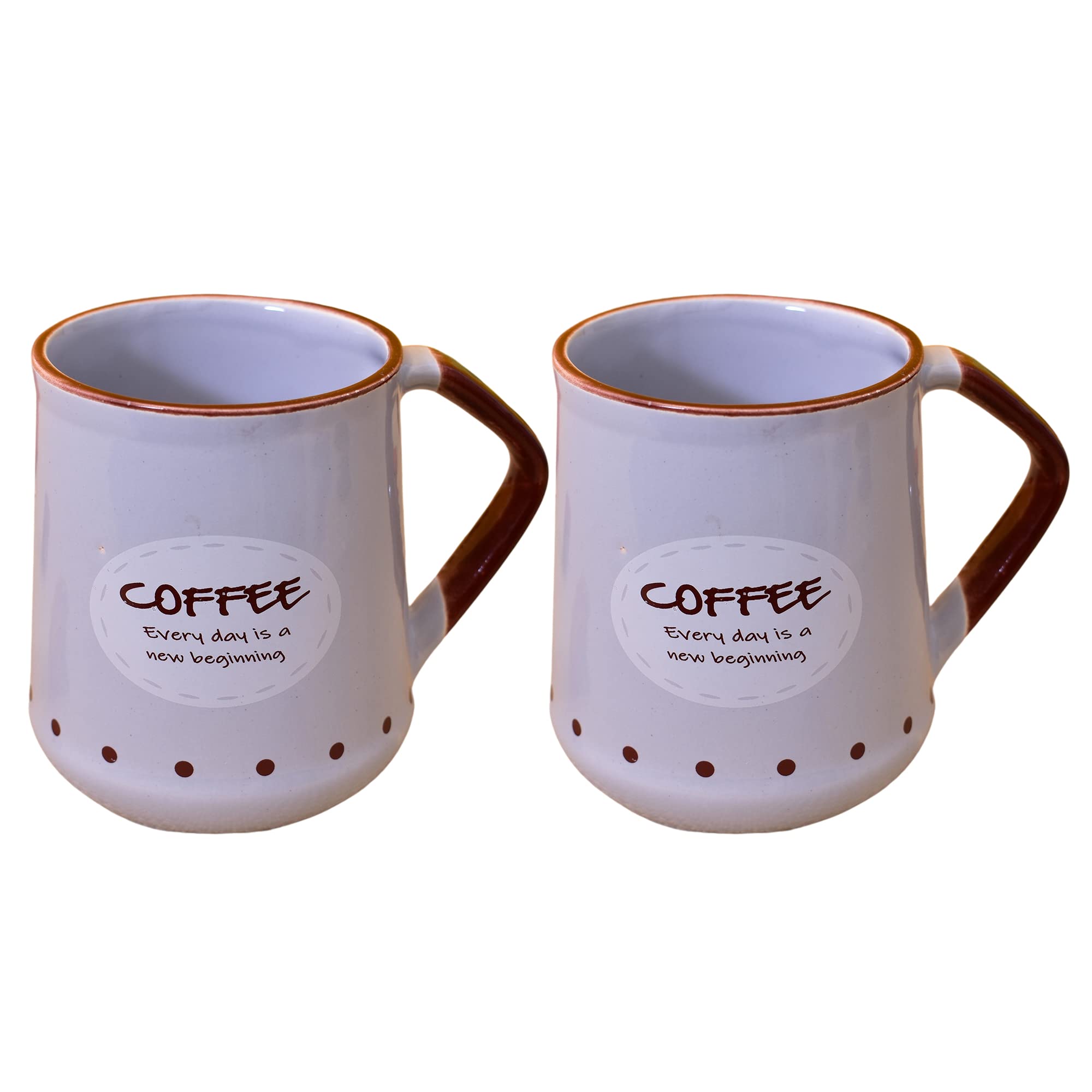 Kunhar Ceramic Coffee Mug, Milk Mug - 2 Pieces, Light-Blue, 450ml