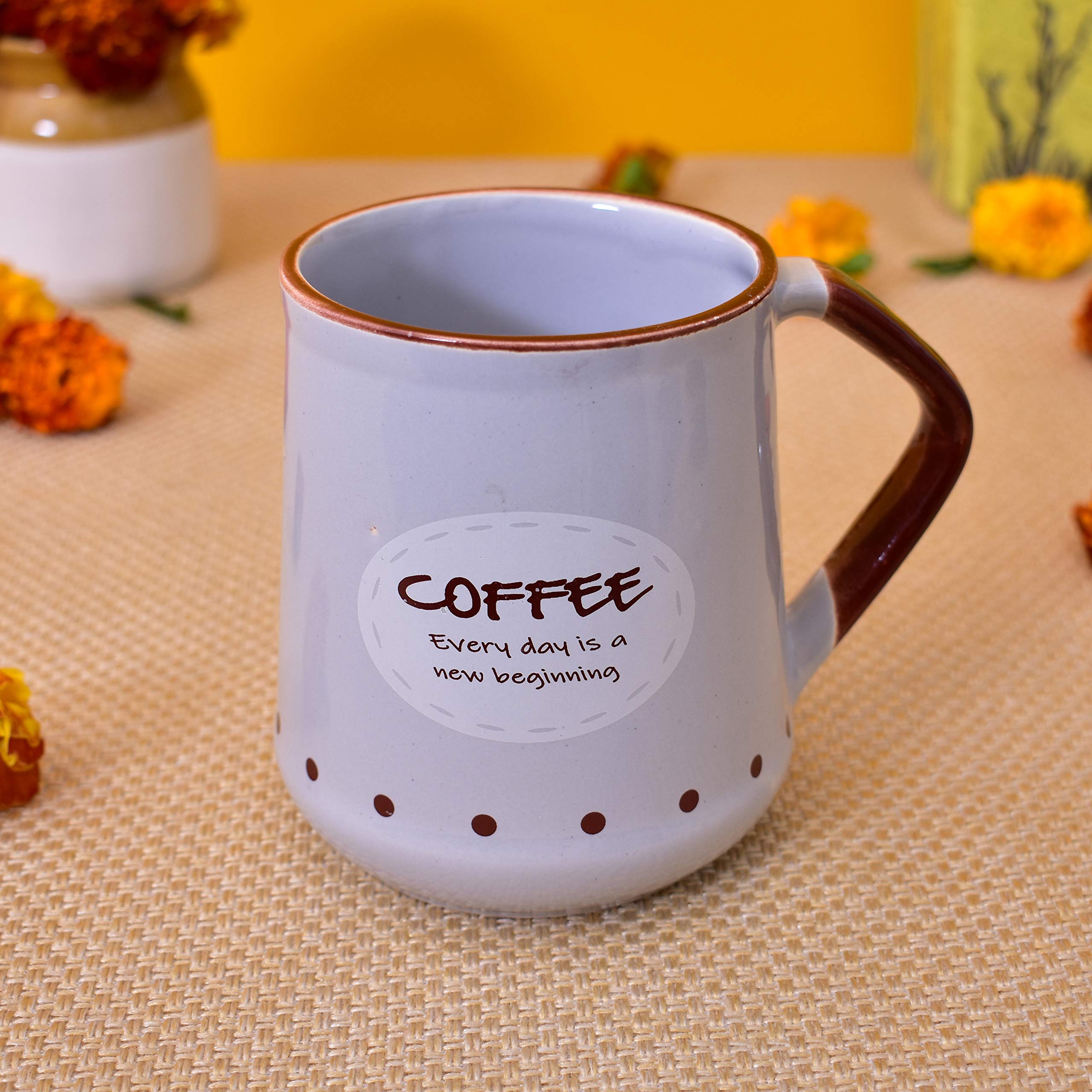 Kunhar Ceramic Coffee Mug, Milk Mug - 2 Pieces, Light-Blue, 450ml