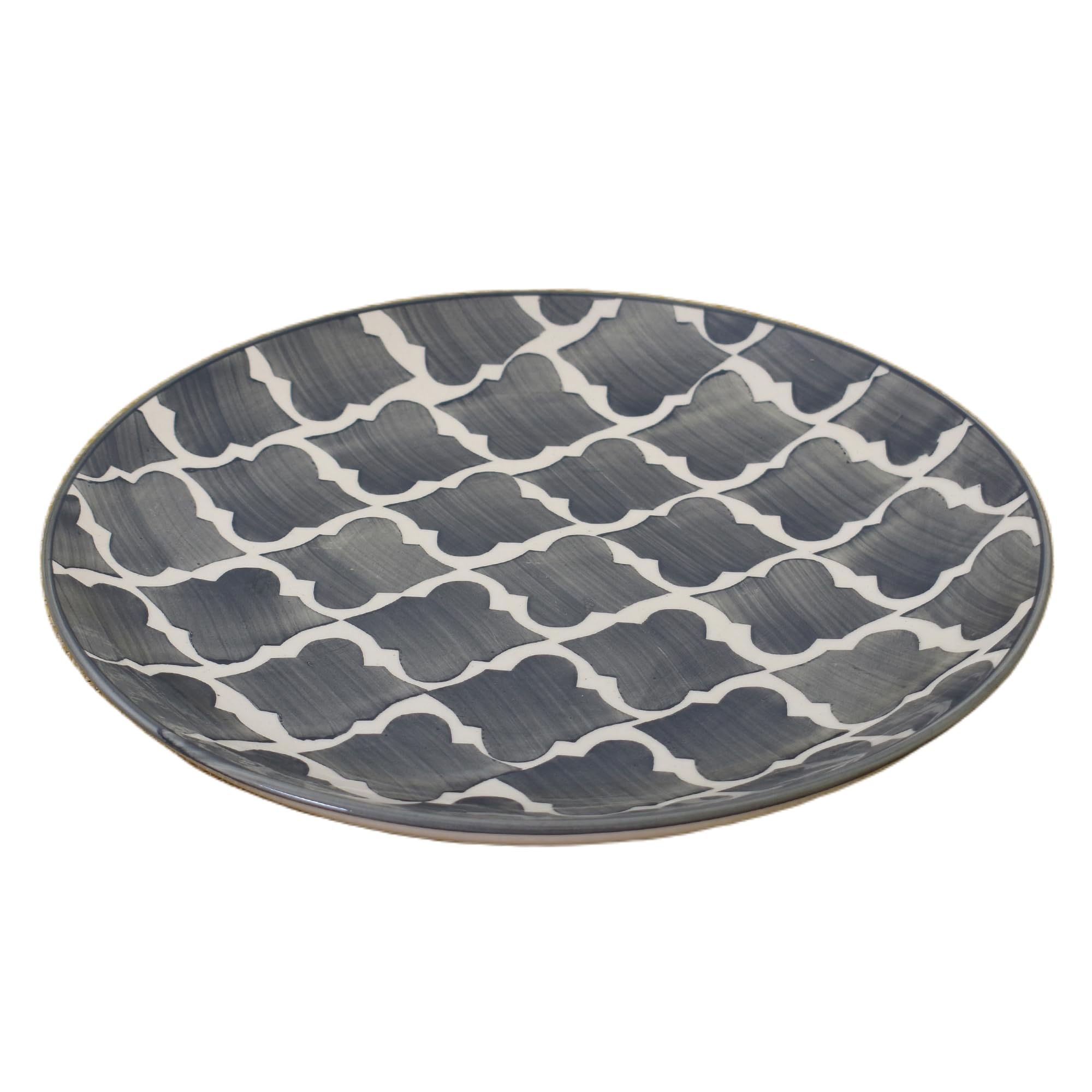 Kunhar Ceramic Plate, 10 Inch, 1 Piece, Grey