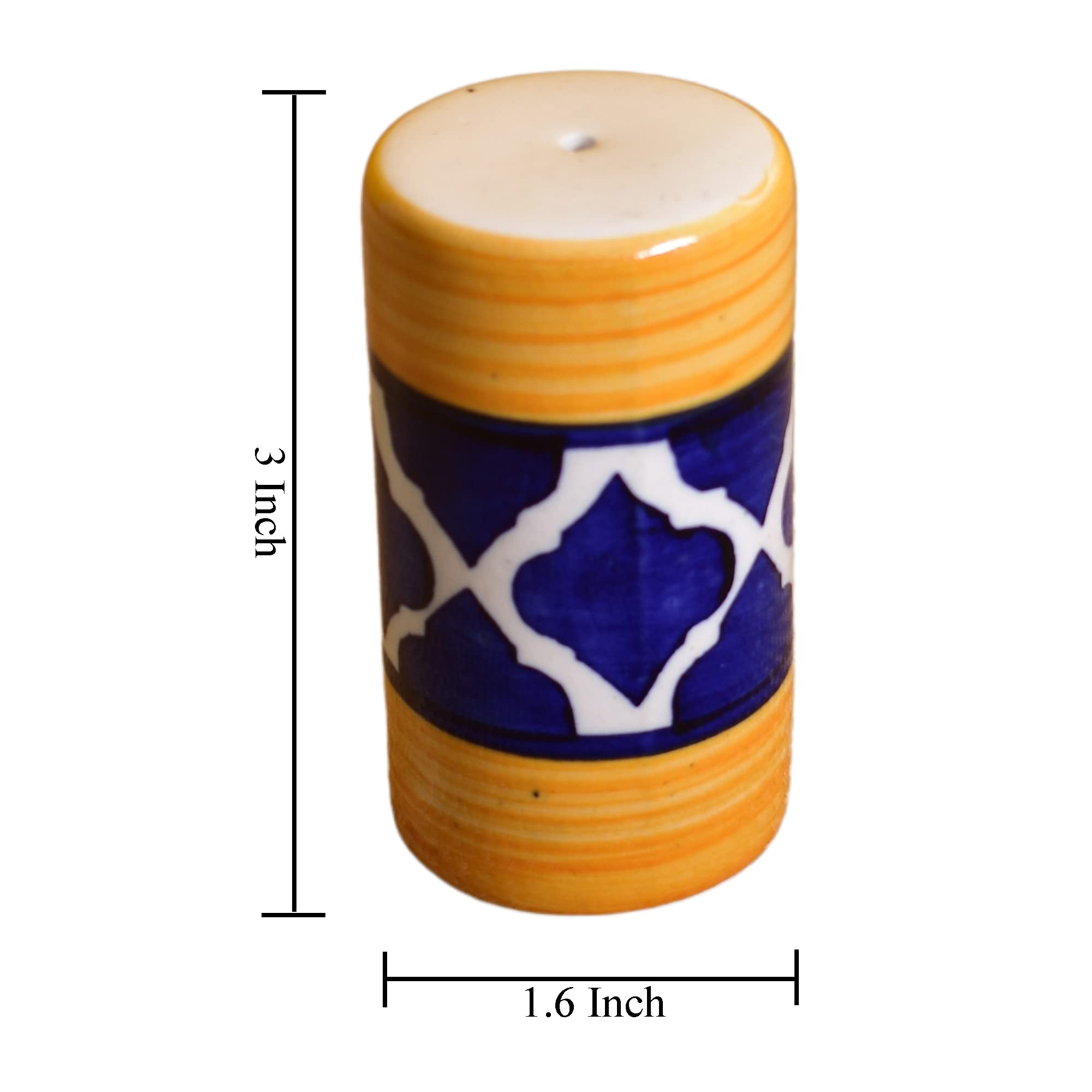 KunhaR Ceramic Pepper Shaker, Salt Shaker Dispenser, Spice Dispenser, 1 Piece, Yellow Blue