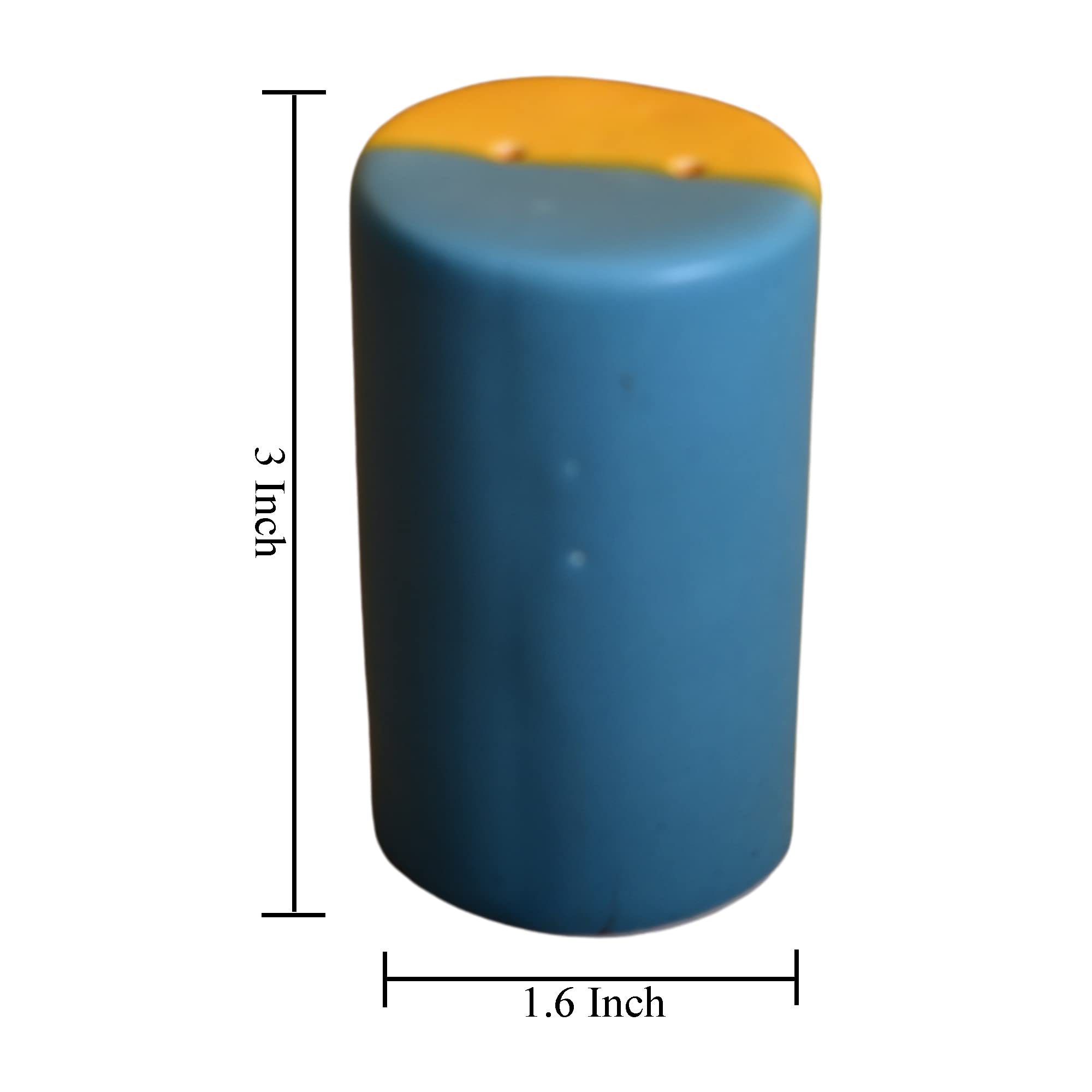 KunhaR Ceramic Pepper Shaker, Salt Shaker Dispenser, Spice Dispenser, 1 Piece, White Dusty Blue