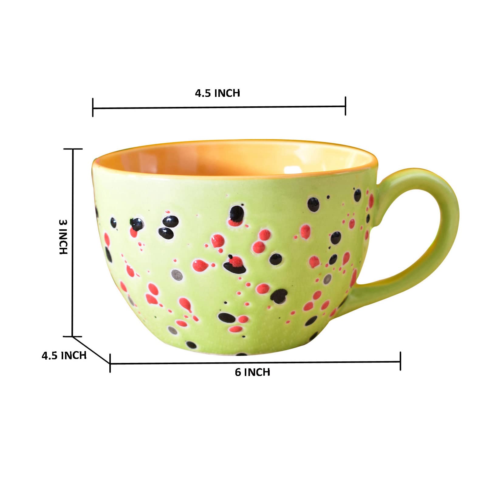 Kunhar Ceramic Soup Mug - Wild Willow, 2 Piece, 350 ML