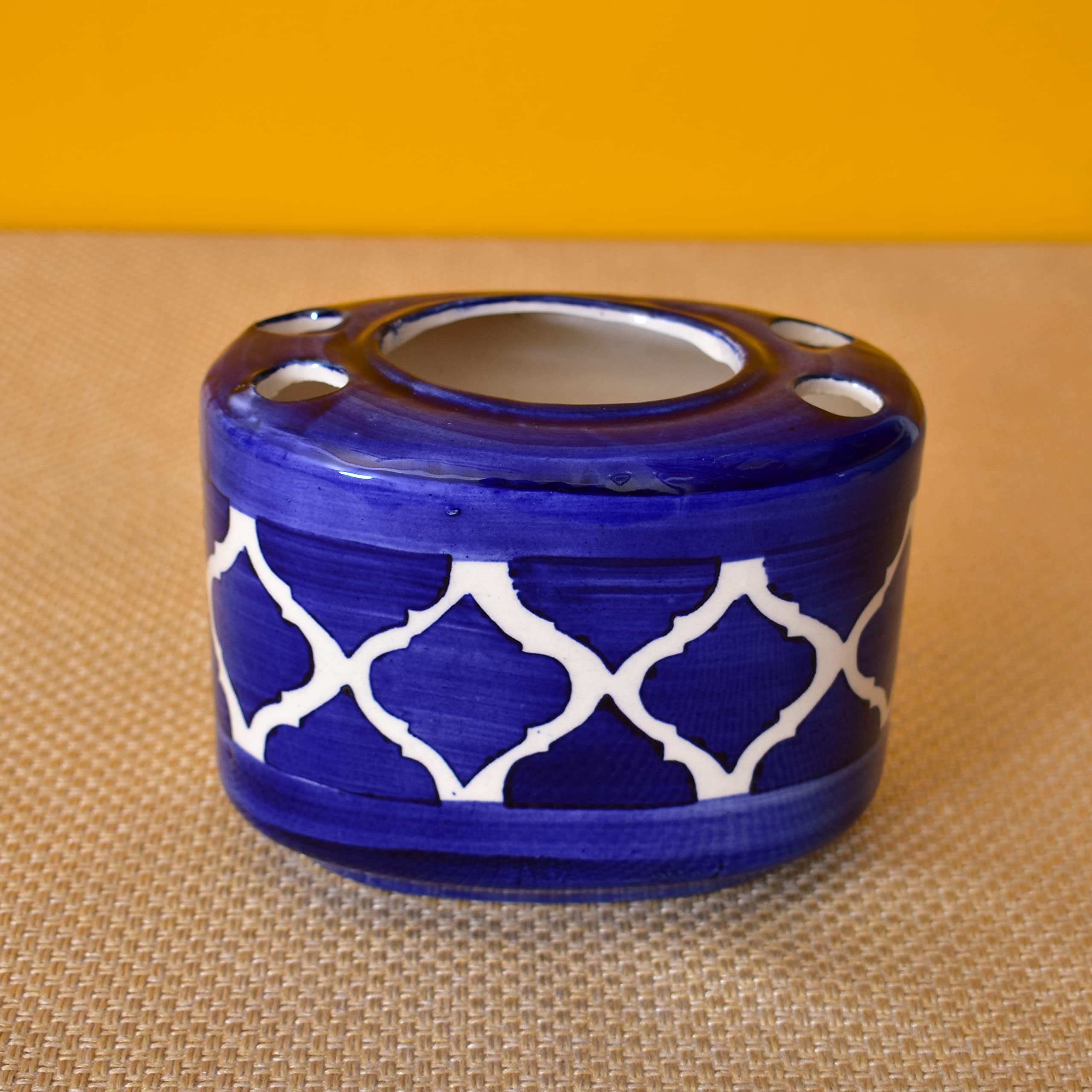 KunhaR Ceramic Toothbrush Holder Stand for Bathroom, Blue Chidi