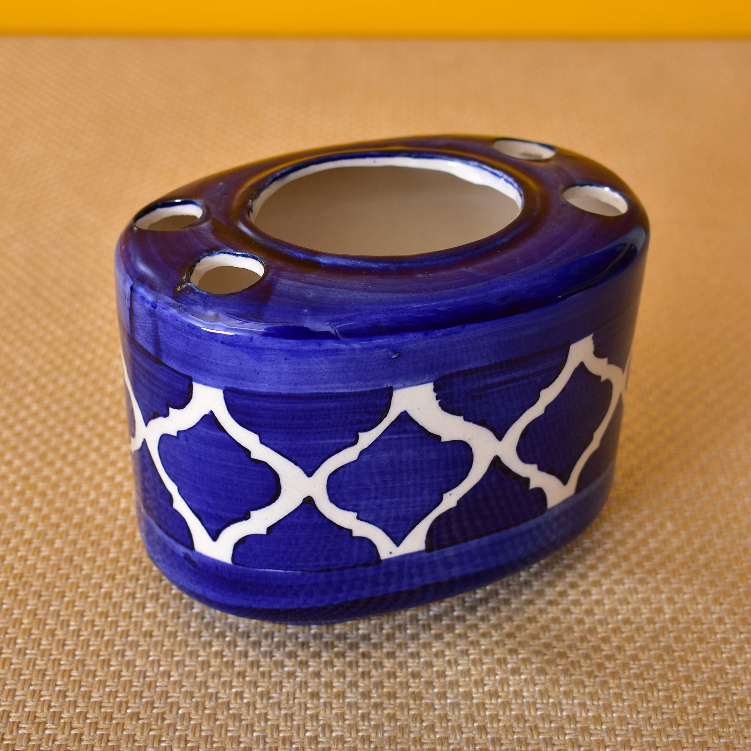 KunhaR Ceramic Toothbrush Holder Stand for Bathroom, Blue Chidi