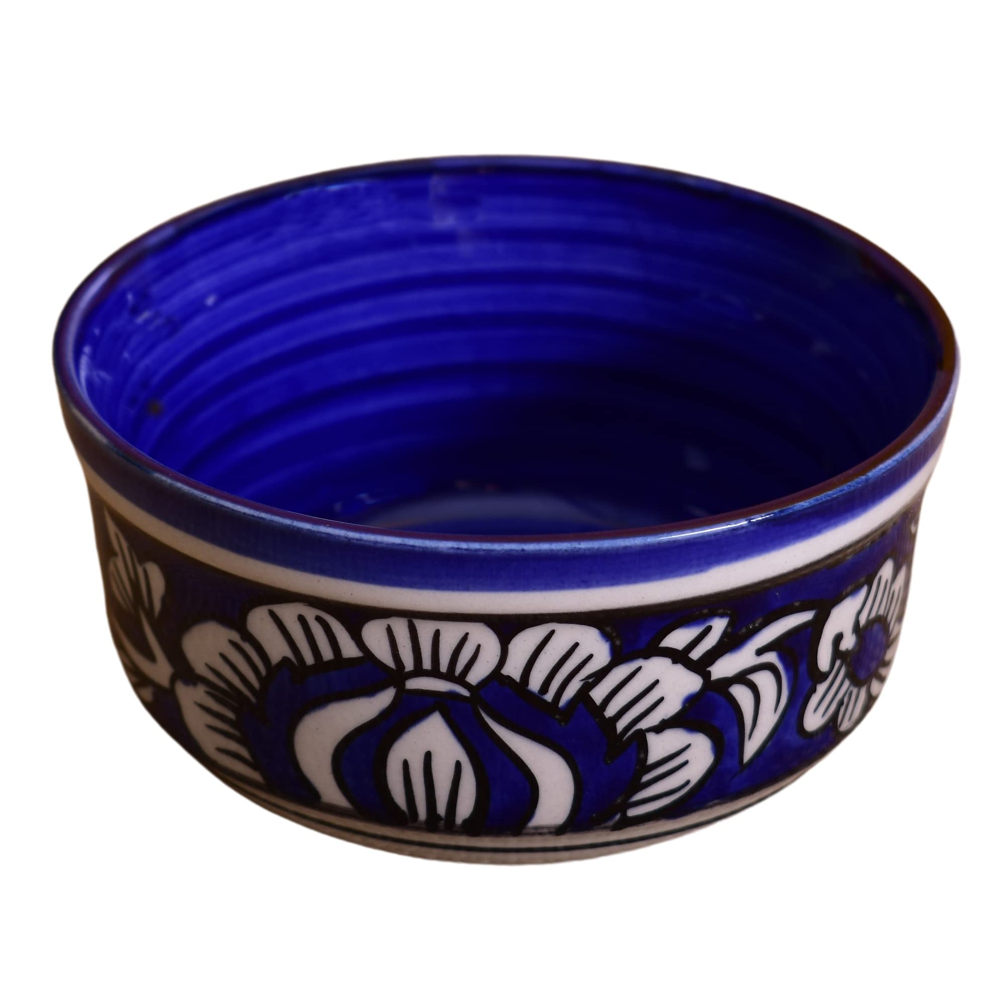 Kunhar Ceramic Bowls, Mughal Painting Ceramic Bowls - 260 ML, 2 Pieces, Blue
