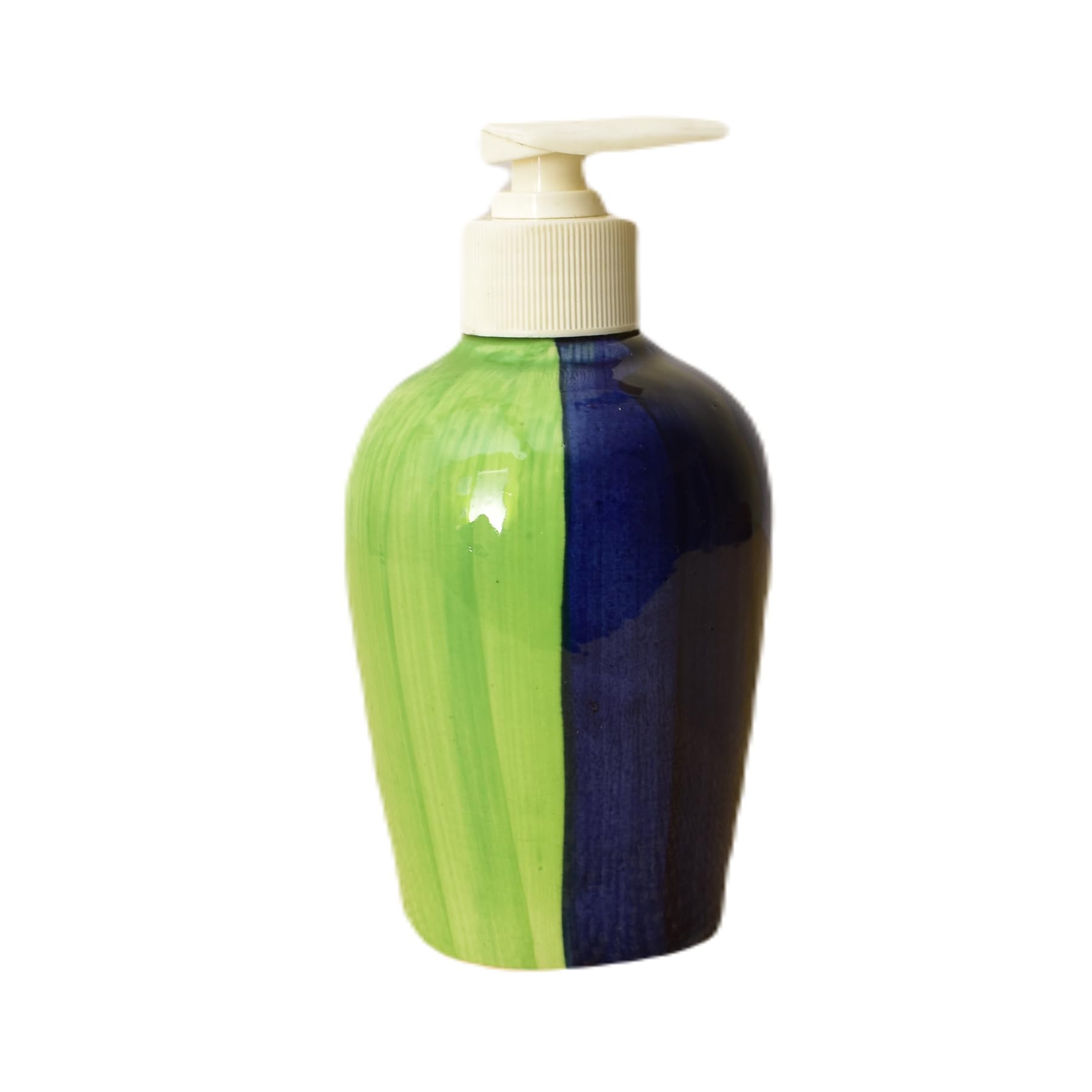 KunhaR Ceramic Long-Lasting Liquid Handwash Soap Dispenser for Bathroom | Handwash Bottle for Kitchen | Soap Dispenser for Wash Basin | Bathroom Accessories | 300 ml, Light Moss Green