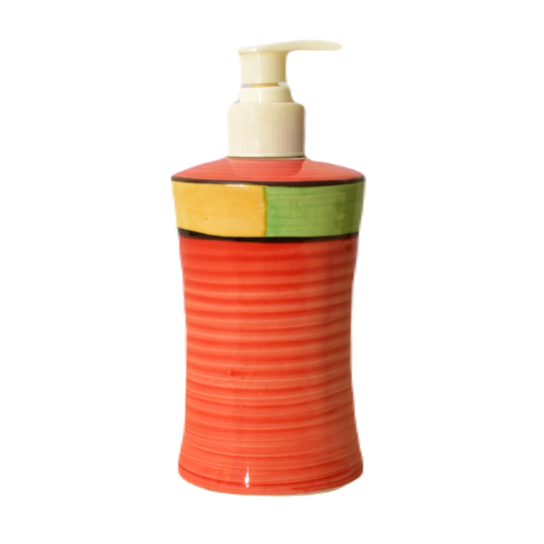 KunhaR Ceramic Long-Lasting Liquid Handwash Soap Dispenser for Bathroom | Handwash Bottle for Kitchen | Soap Dispenser for Wash Basin | Bathroom Accessories | 300 ml, Halloween Orange