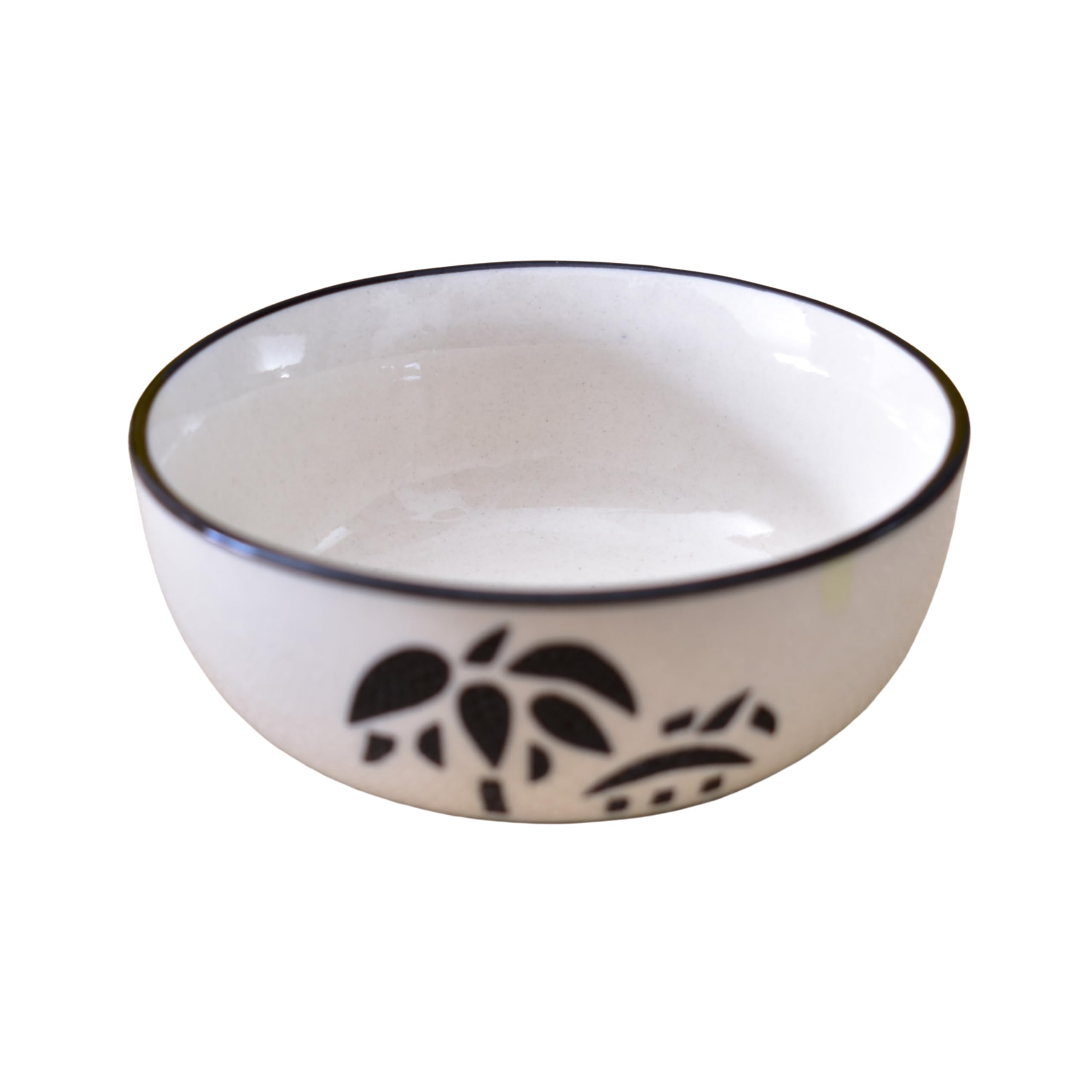 Kunhar Ceramic Mixing Bowls, Microwave Safe Bowl for Kitchen, Freezer & Dishwasher, Ideal for Snacks, Rice, Salad, and Noodles - 600 ML, 2 Pieces, White Coconut Tree