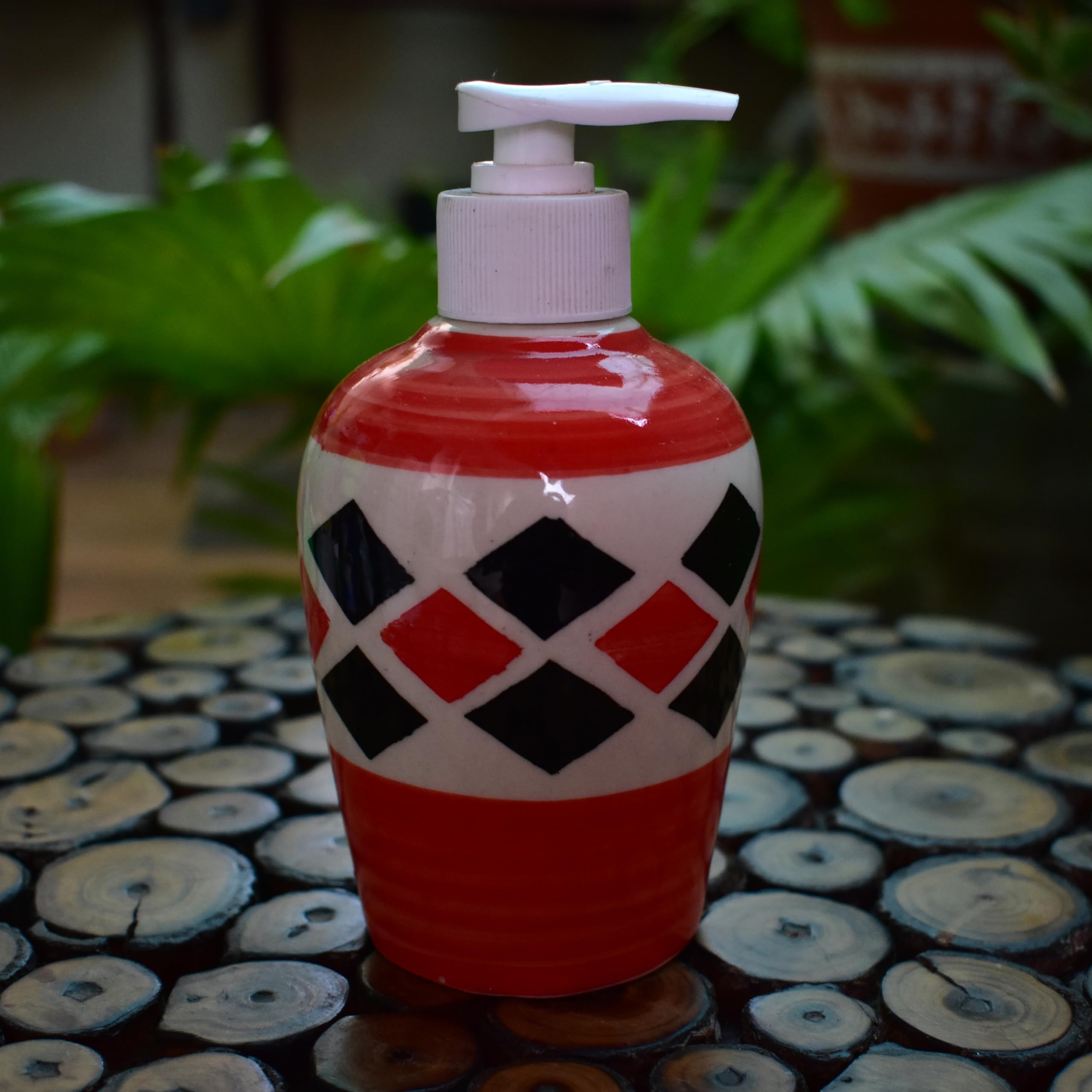 KunhaR Ceramic Long-Lasting Liquid Handwash Soap Dispenser for Bathroom | Handwash Bottle for Kitchen | Soap Dispenser for Wash Basin | Bathroom Accessories | 300 ml, Red Berry, 2 Pieces