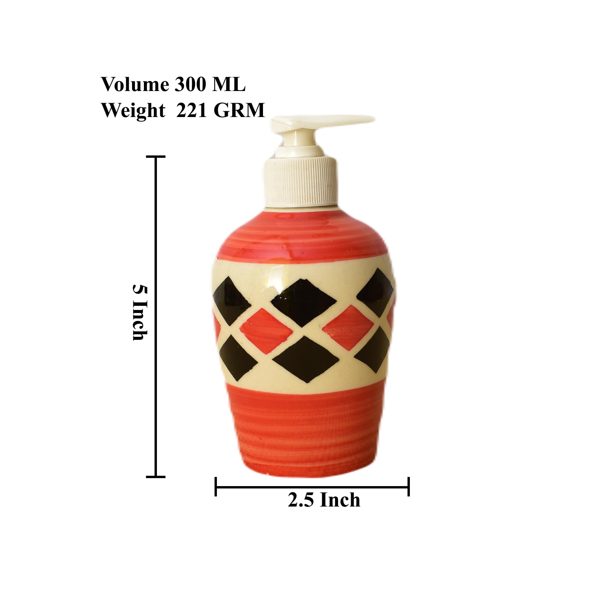 KunhaR Ceramic Long-Lasting Liquid Handwash Soap Dispenser for Bathroom | Handwash Bottle for Kitchen | Soap Dispenser for Wash Basin | Bathroom Accessories | 300 ml, Red Berry, 2 Pieces