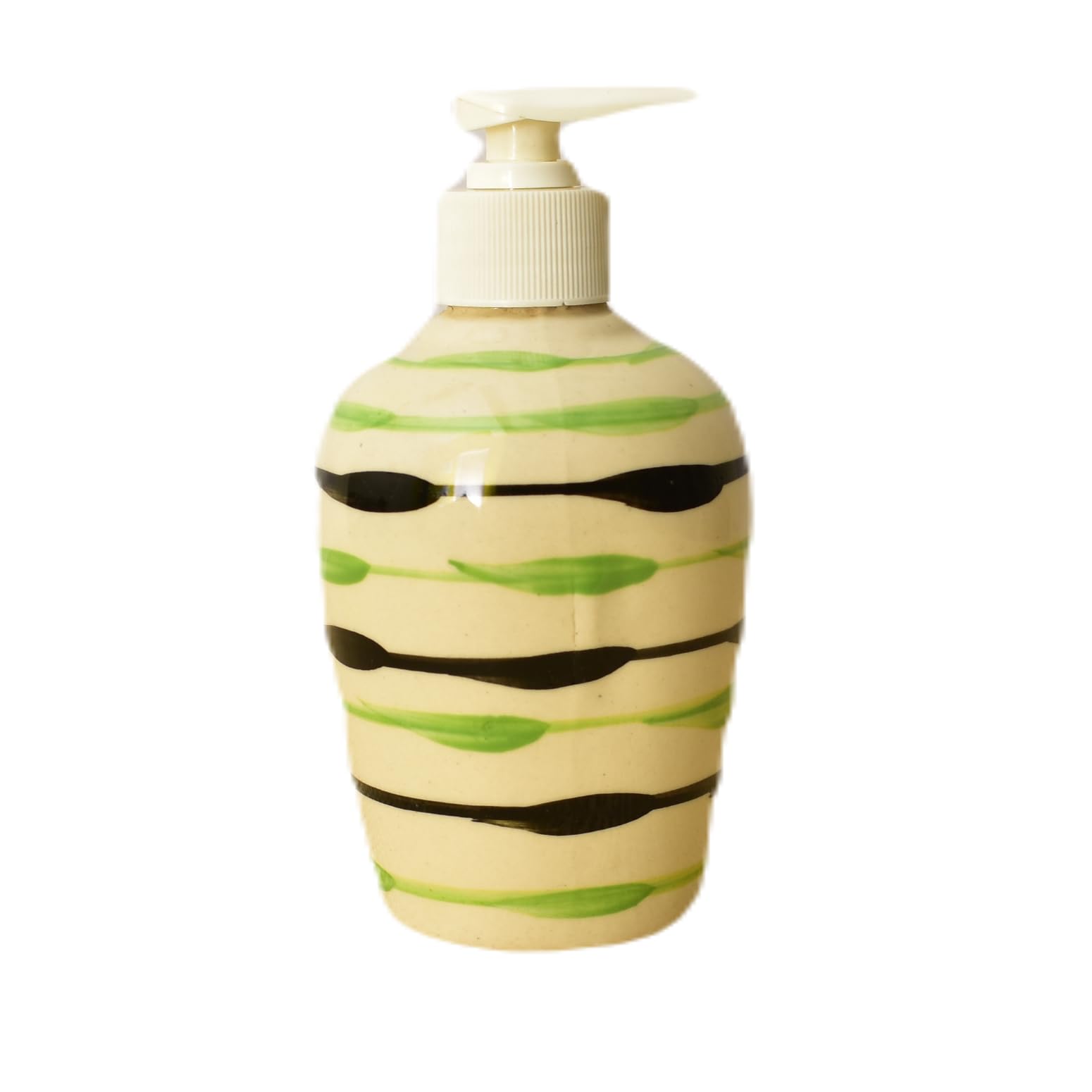 KunhaR Ceramic Long-Lasting Liquid Handwash Soap Dispenser for Bathroom | Handwash Bottle for Kitchen | Soap Dispenser for Wash Basin | Bathroom Accessories | 300 ml, Green Peas, 2 Pieces