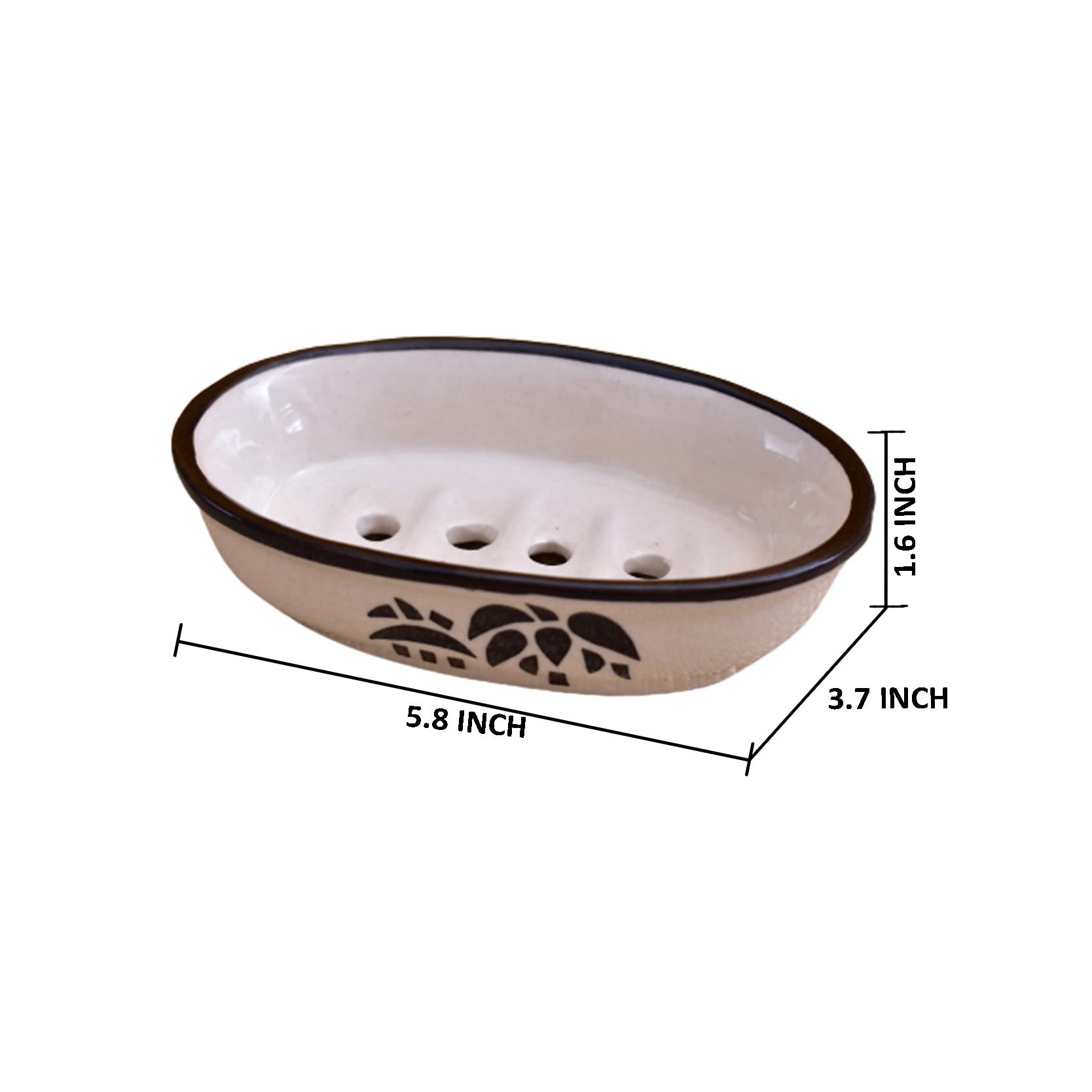 KunhaR Ceramic Soap Dish Holder, Ceramic Soap Dish Tray Holder,2 Pieces, White Tree