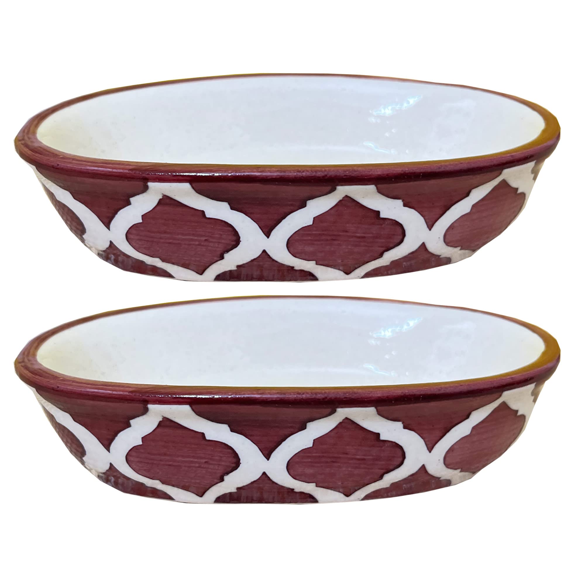 KunhaR Ceramic Soap Dish Holder, Ceramic Soap Dish Tray Holder,2 Pieces, Purple Brown
