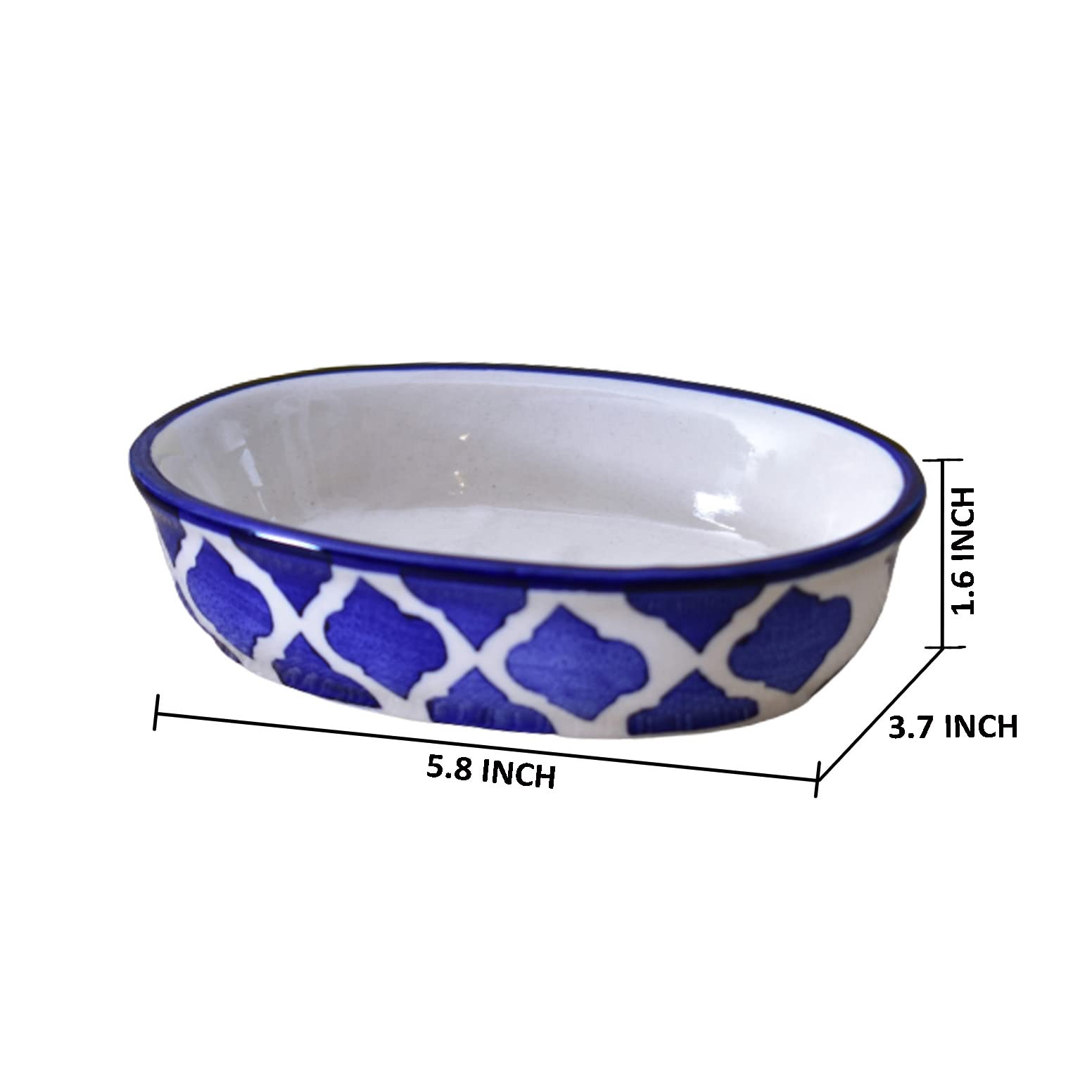 KunhaR Ceramic Soap Dish Holder, Ceramic Soap Dish Tray Holder,2 Pieces, Blue Chidi