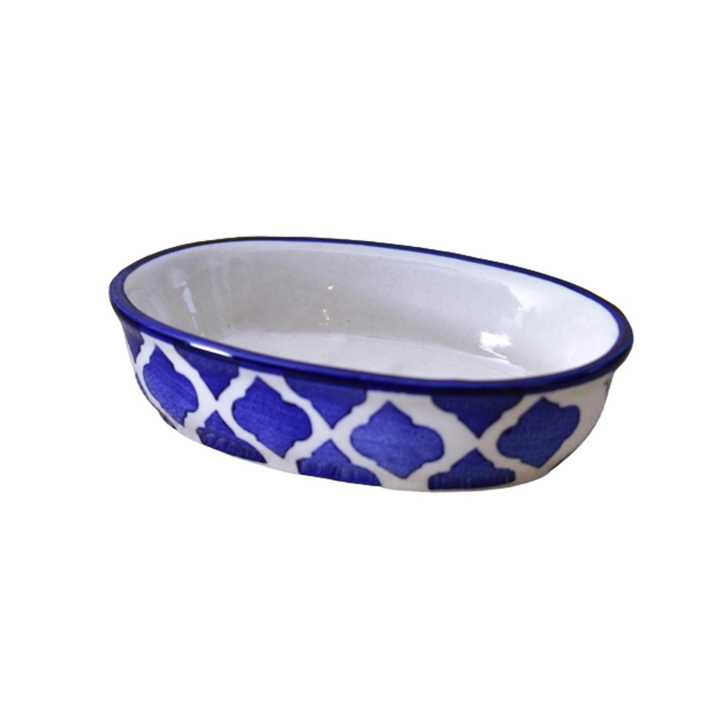 KunhaR Ceramic Soap Dish Holder, Ceramic Soap Dish Tray Holder,2 Pieces, Blue Chidi