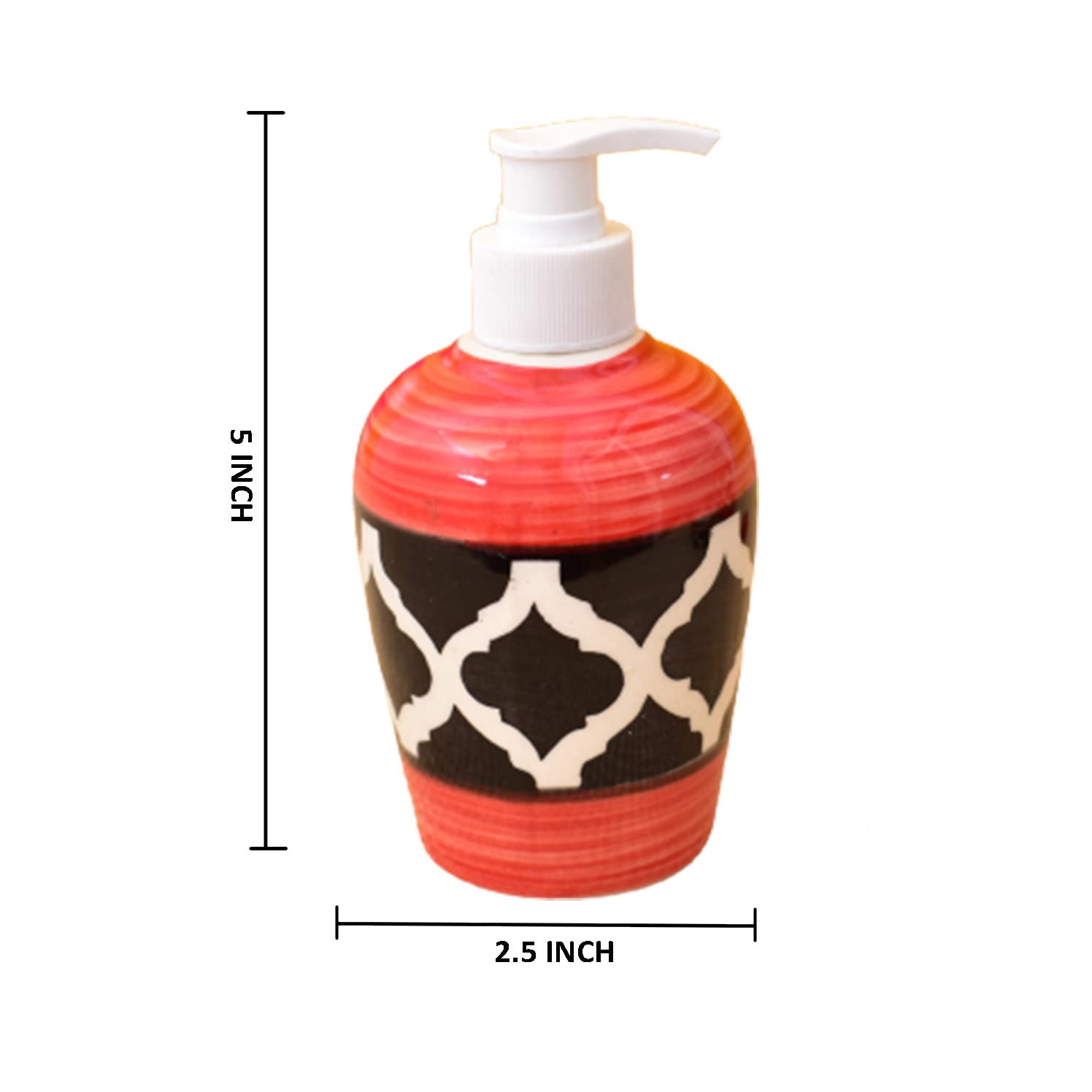 KunhaR Ceramic Liquid Soap Dispenser, 300 Ml, Red Black