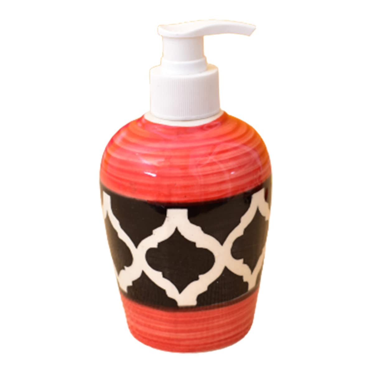 KunhaR Ceramic Liquid Soap Dispenser, 300 Ml, Red Black