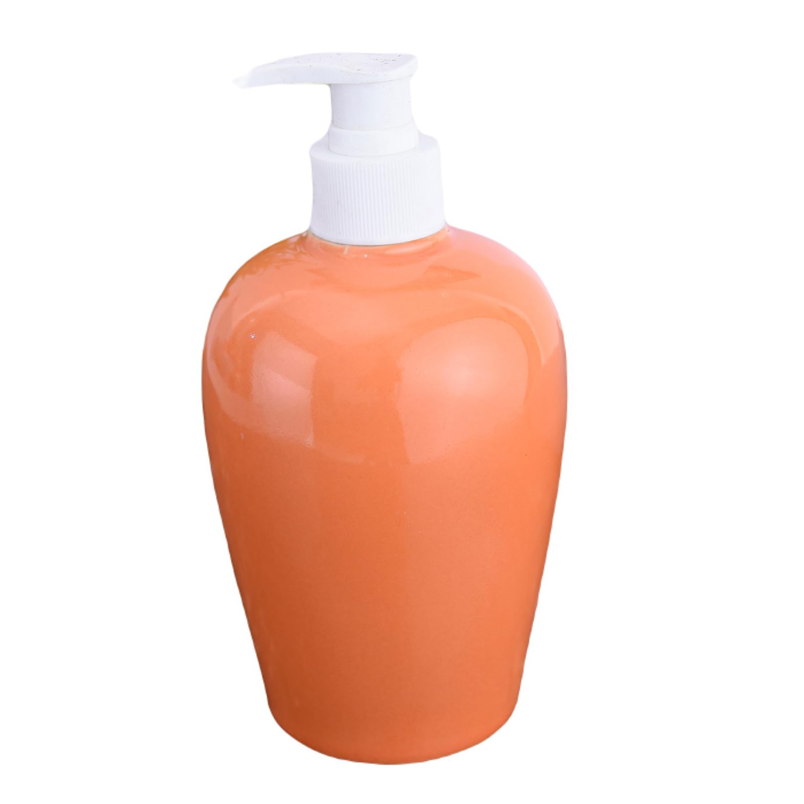 KunhaR Ceramic Long-Lasting Liquid Handwash Soap Dispenser for Bathroom | Handwash Bottle for Kitchen | Soap Dispenser for Wash Basin | Bathroom Accessories - Terracotta, 450ml