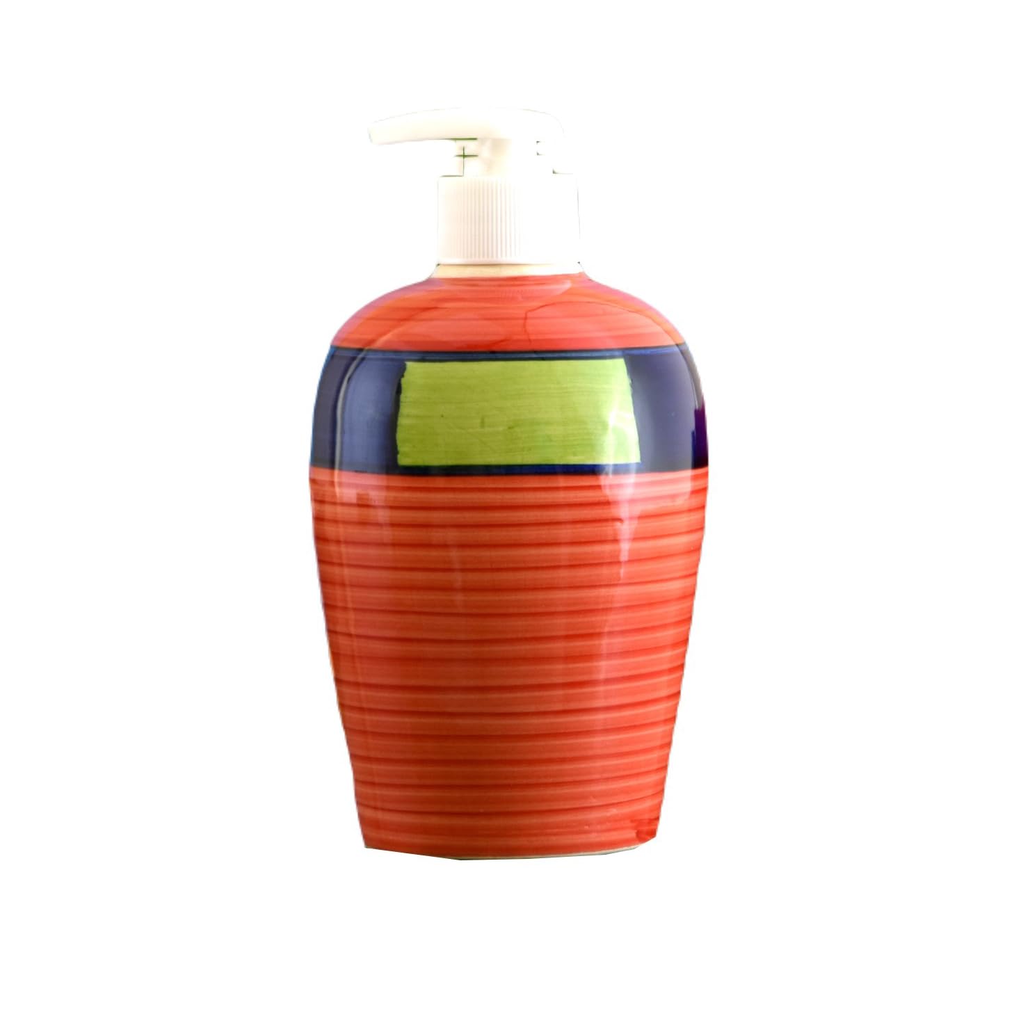 KunhaR Ceramic Long-Lasting Liquid Handwash Soap Dispenser for Bathroom | Handwash Bottle for Kitchen | Soap Dispenser for Wash Basin | Bathroom Accessories - Red Multicolor, 450ml