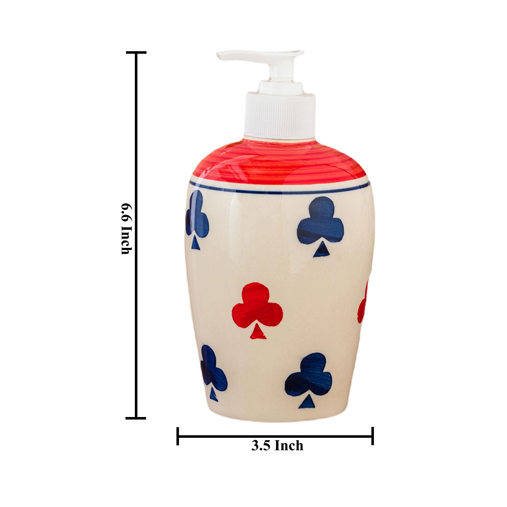 KunhaR Ceramic Long-Lasting Liquid Handwash Soap Dispenser for Bathroom | Handwash Bottle for Kitchen | Soap Dispenser for Wash Basin | Bathroom Accessories - White Chidi, 450ml