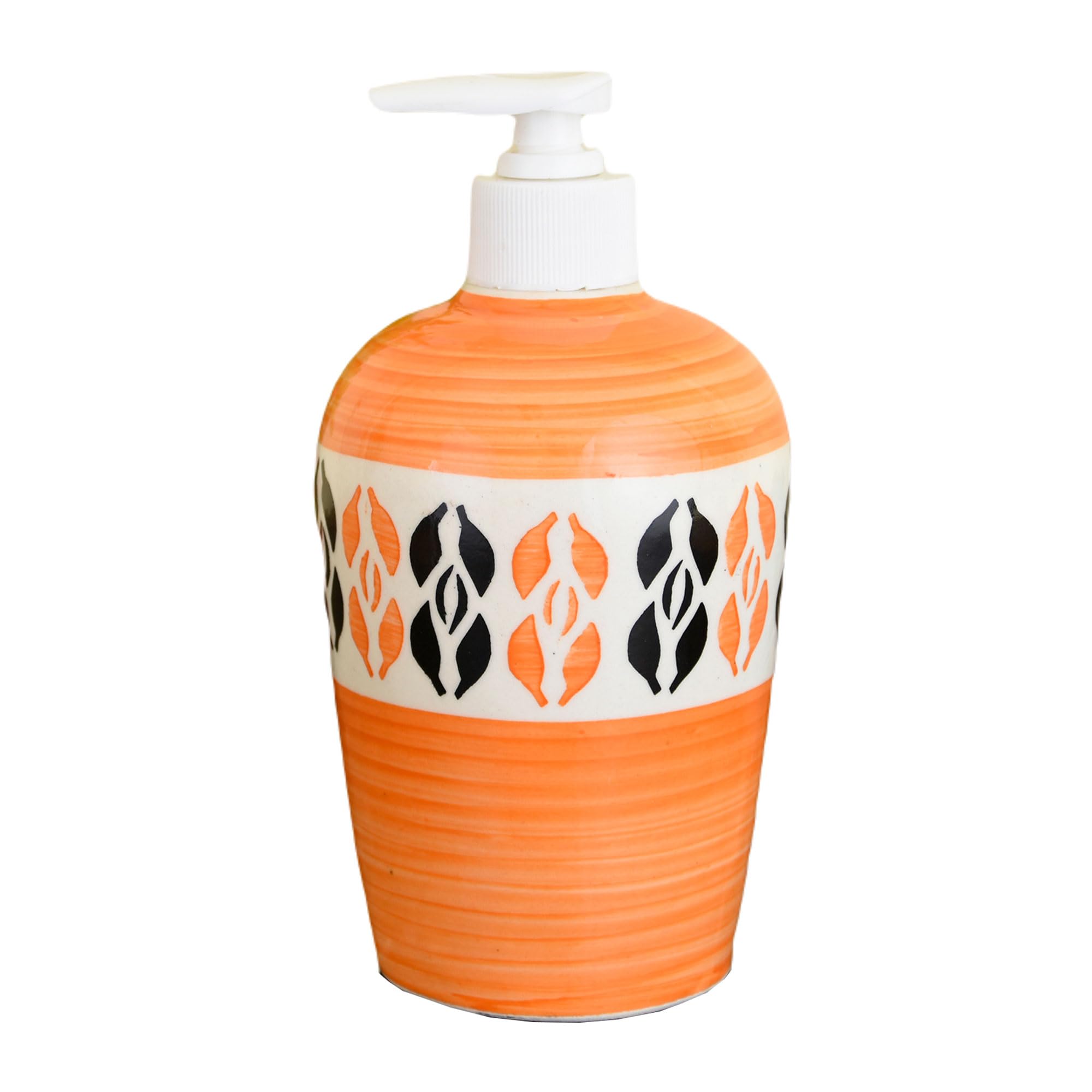 KunhaR Ceramic Liquid Soap Dispenser, Handwash Dispenser - Orange 3, 450ml