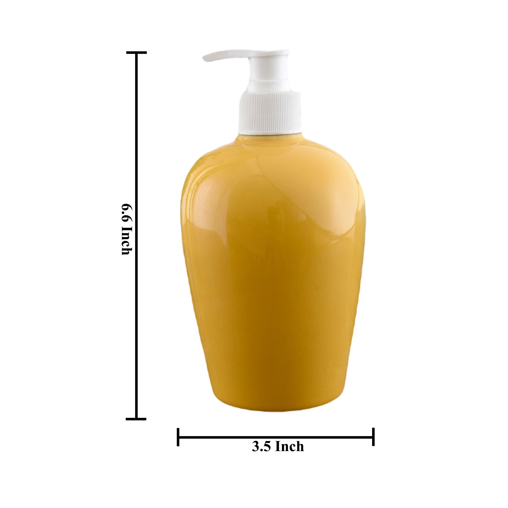 KunhaR Ceramic Liquid Soap Dispenser - Yellow Plane, 450ml, 2 Pieces