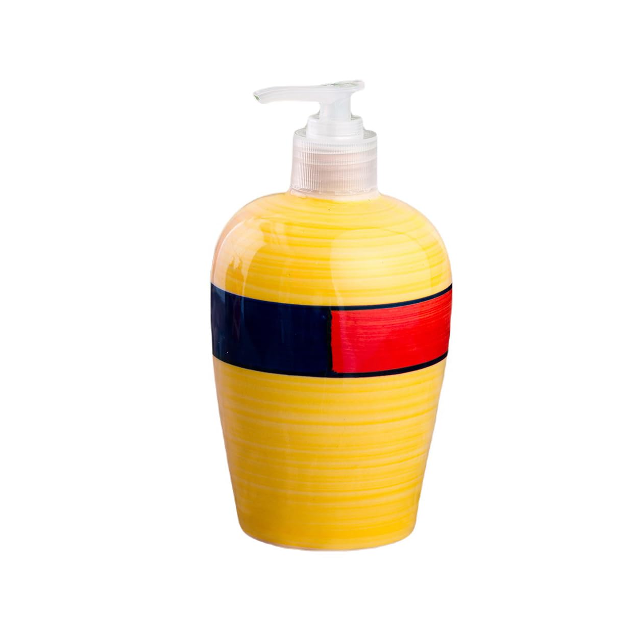 KunhaR Ceramic Liquid Soap Dispenser - Yellow Multicolor, 450ml, 2 Pieces
