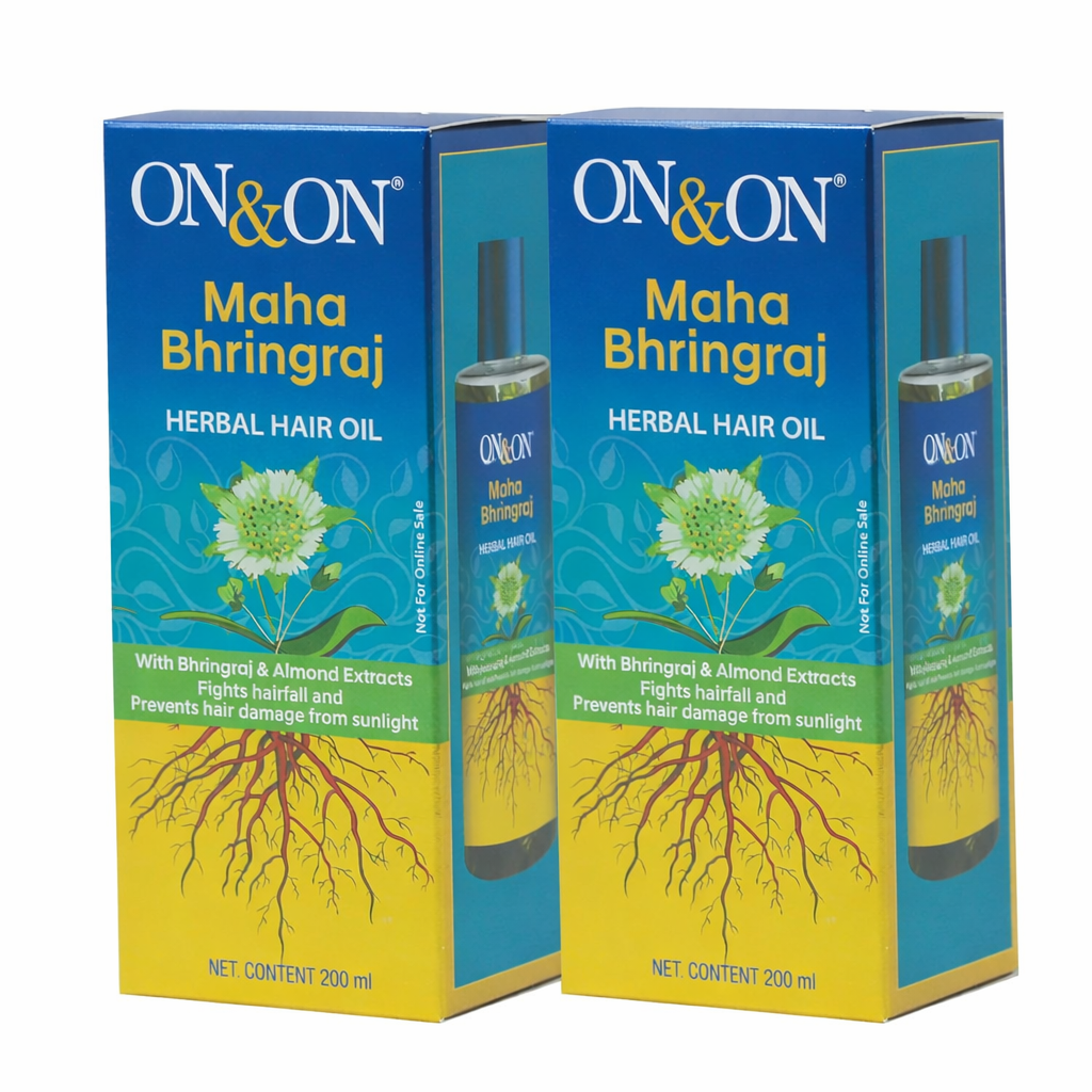 On & On Maha Bhringraj Herbal Hair Oil 200ml, Maha Bhringraj, Nourishing And Strengthening Hair (Pack Of 2)