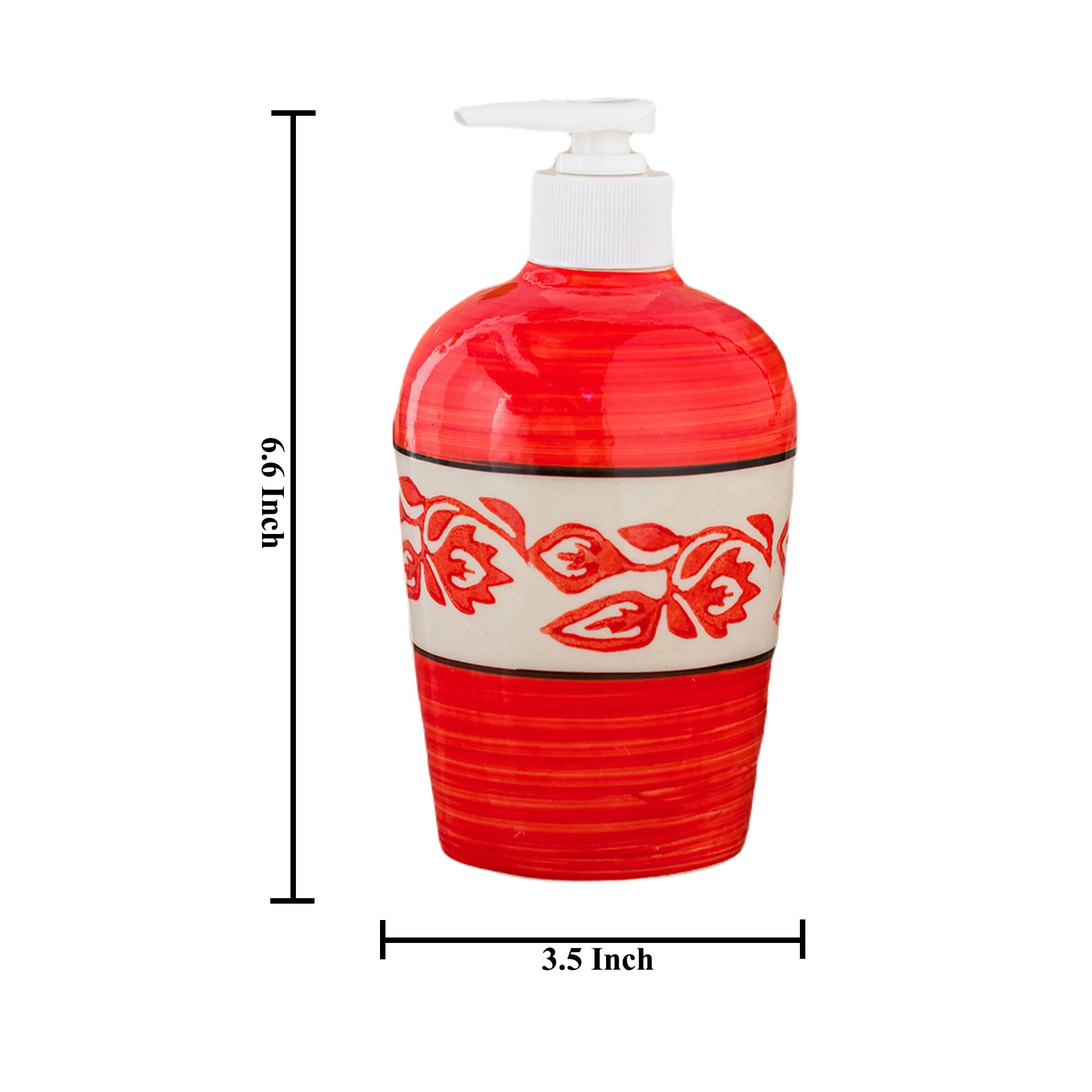 KunhaR Ceramic Liquid Soap Dispenser - Red Vine, 450ml, 2 Pieces