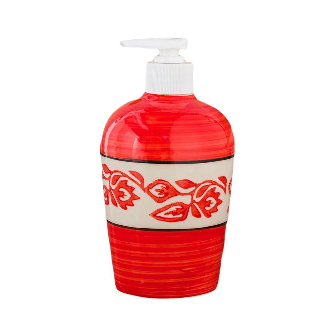 KunhaR Ceramic Liquid Soap Dispenser - Red Vine, 450ml, 2 Pieces