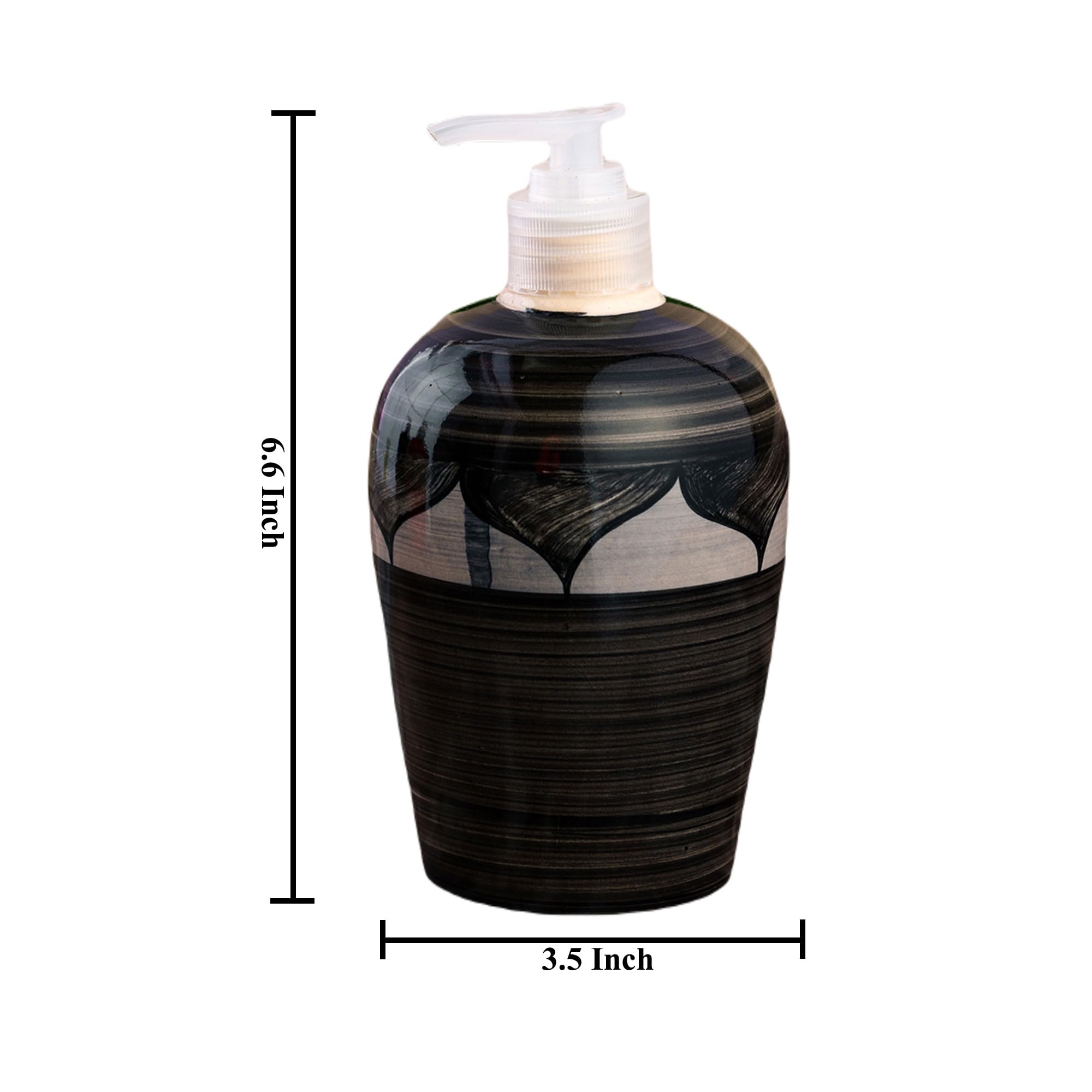 KunhaR Ceramic Liquid Soap Dispenser - Black, 450ml, 2 Pieces