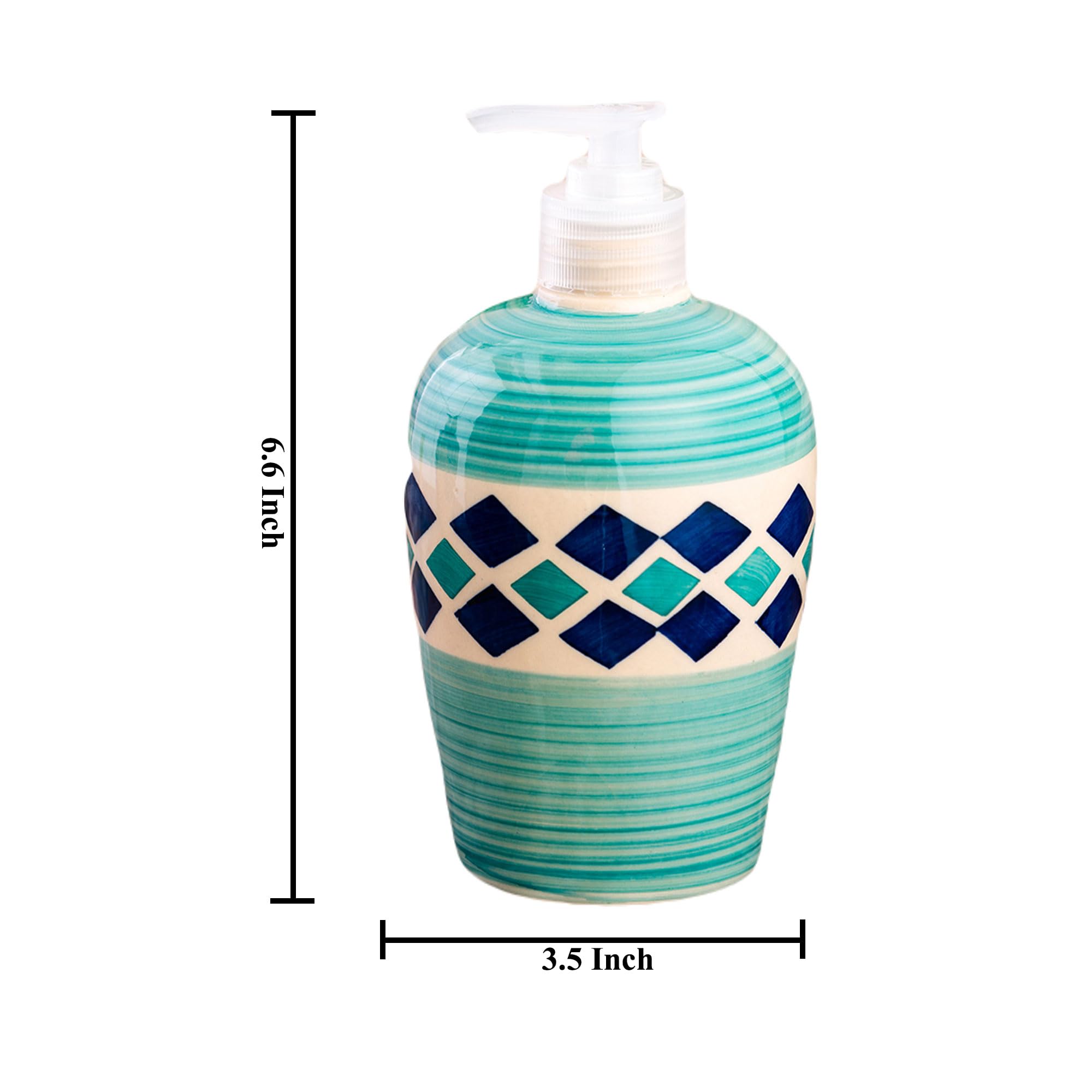 KunhaR Ceramic Liquid Soap Dispenser - SkyBlue Brick, 450ml, 2 Pieces