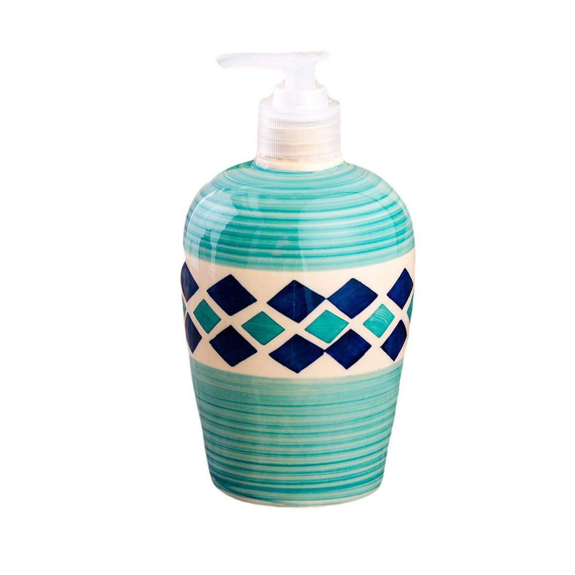 KunhaR Ceramic Liquid Soap Dispenser - SkyBlue Brick, 450ml, 2 Pieces