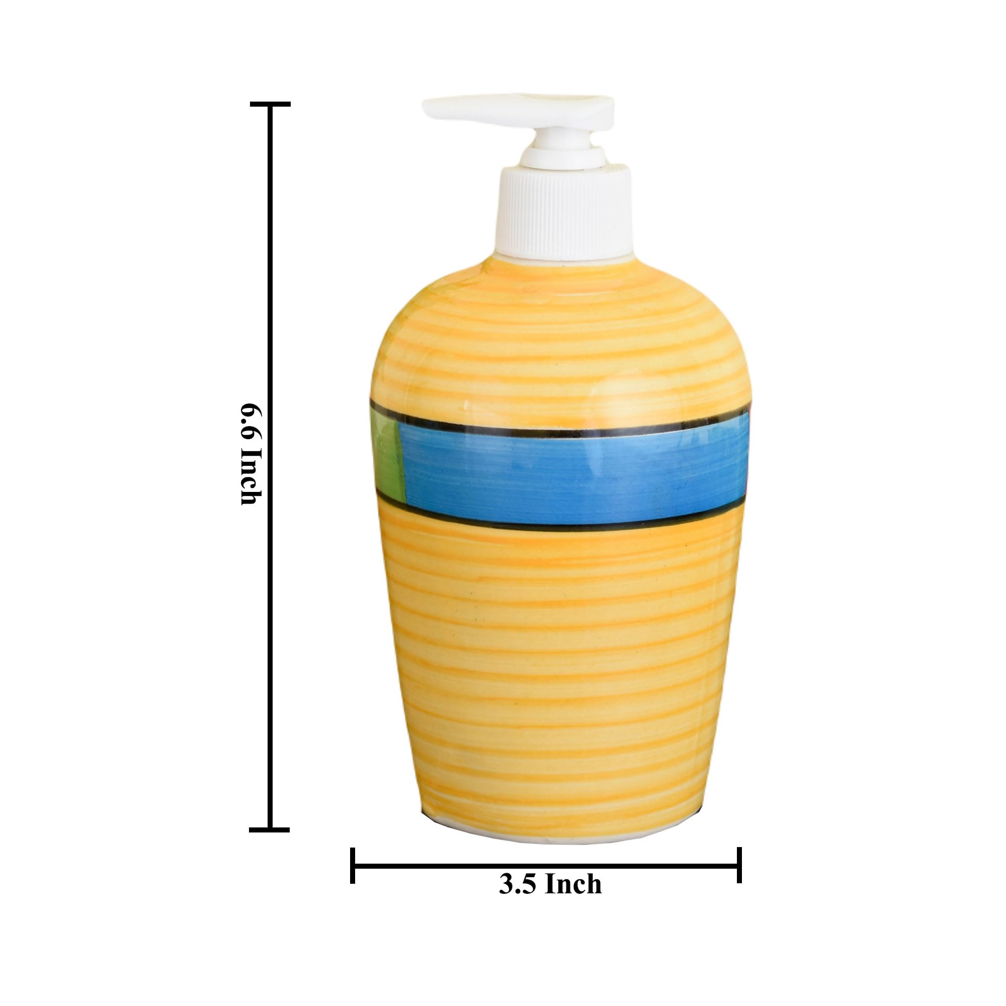 KunhaR Ceramic Liquid Soap Dispenser - Yellow, 450ml, 2 Pieces