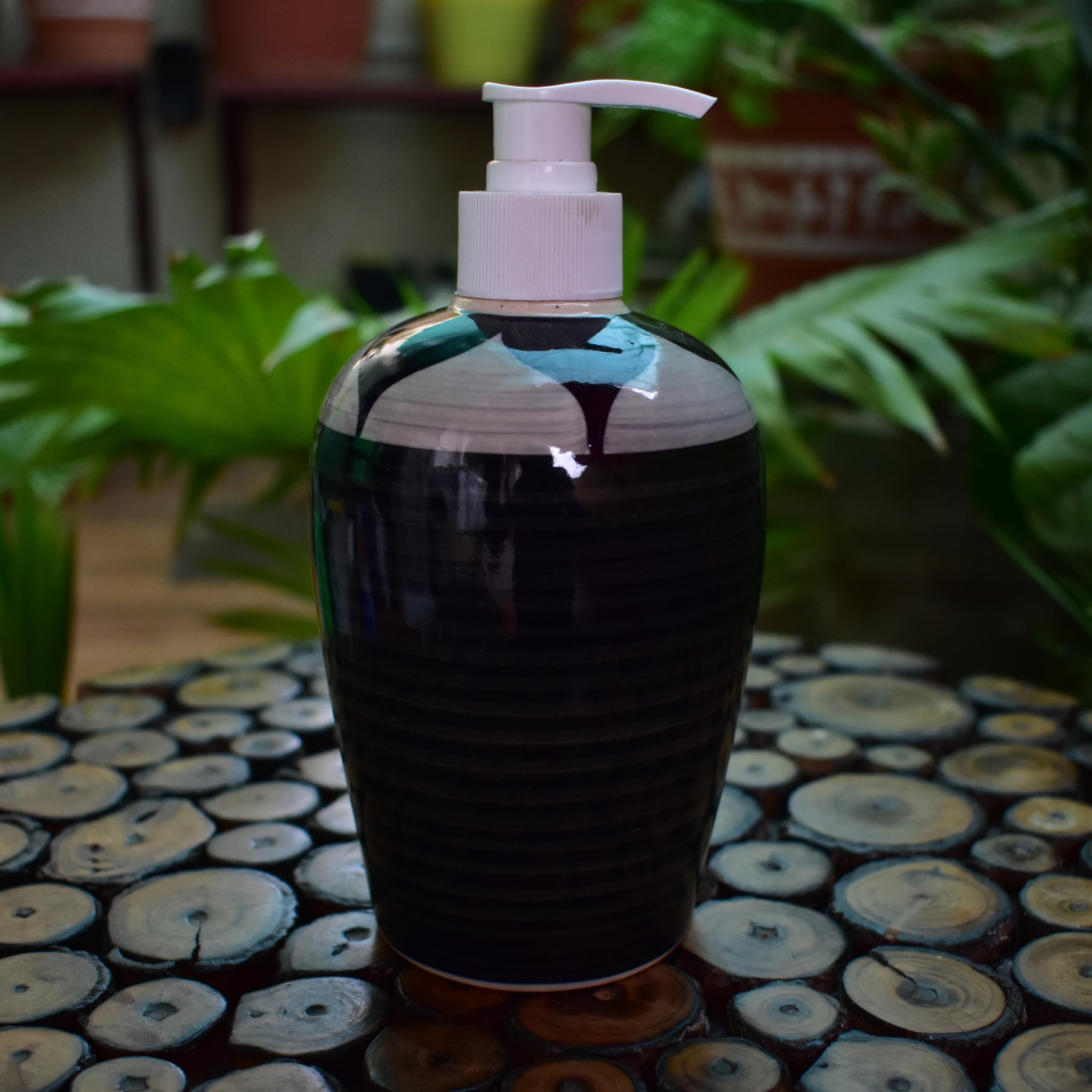 KunhaR Ceramic Long-Lasting Liquid Handwash Soap Dispenser for Bathroom | Handwash Bottle for Kitchen | Soap Dispenser for Wash Basin | Bathroom Accessories | 450 ml, 2 Pieces, Graphite