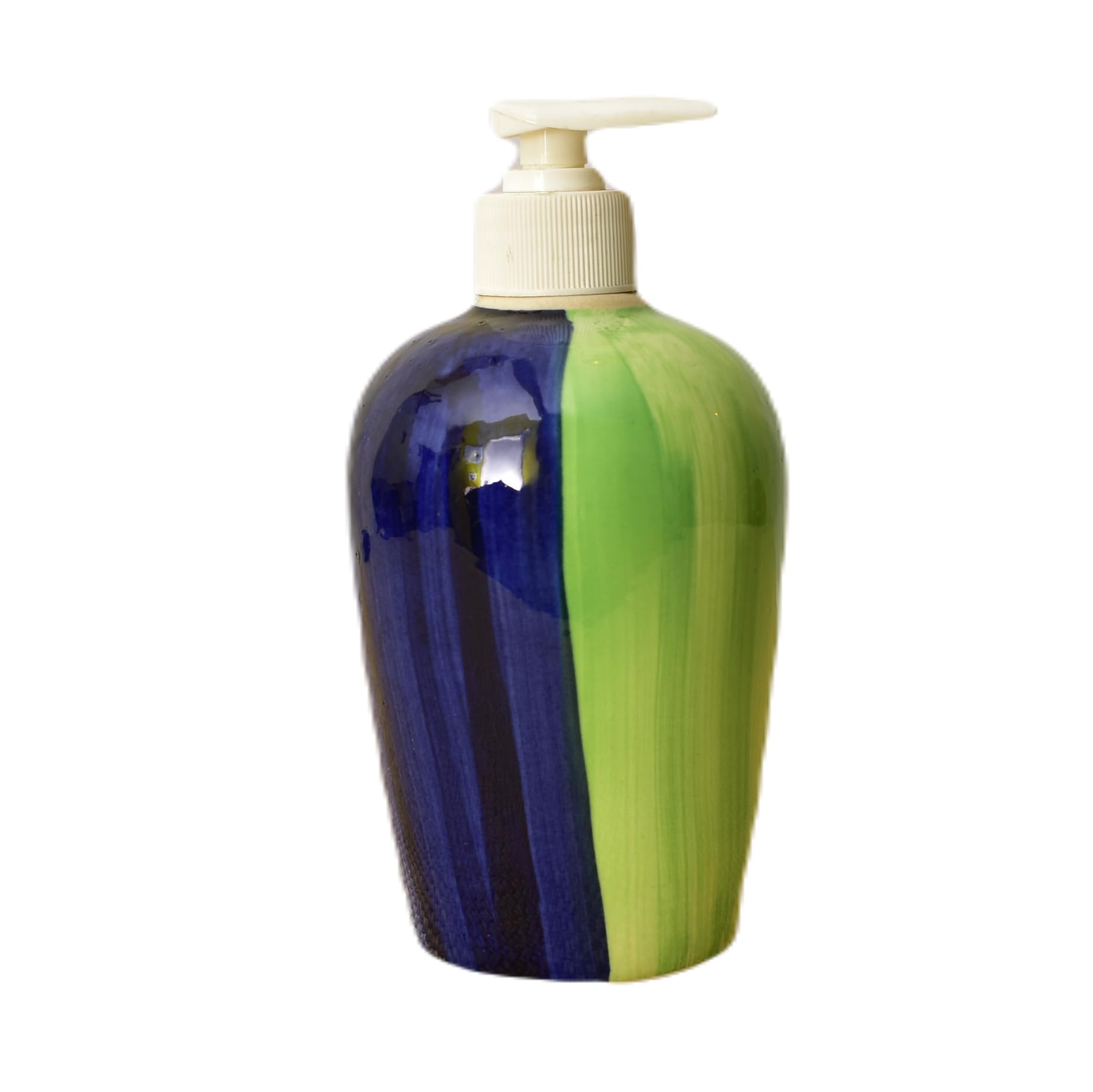 KunhaR Ceramic Long-Lasting Liquid Handwash Soap Dispenser for Bathroom | Handwash Bottle for Kitchen | Soap Dispenser for Wash Basin | Bathroom Accessories | 450 ml, 2 Pieces, Camo Green