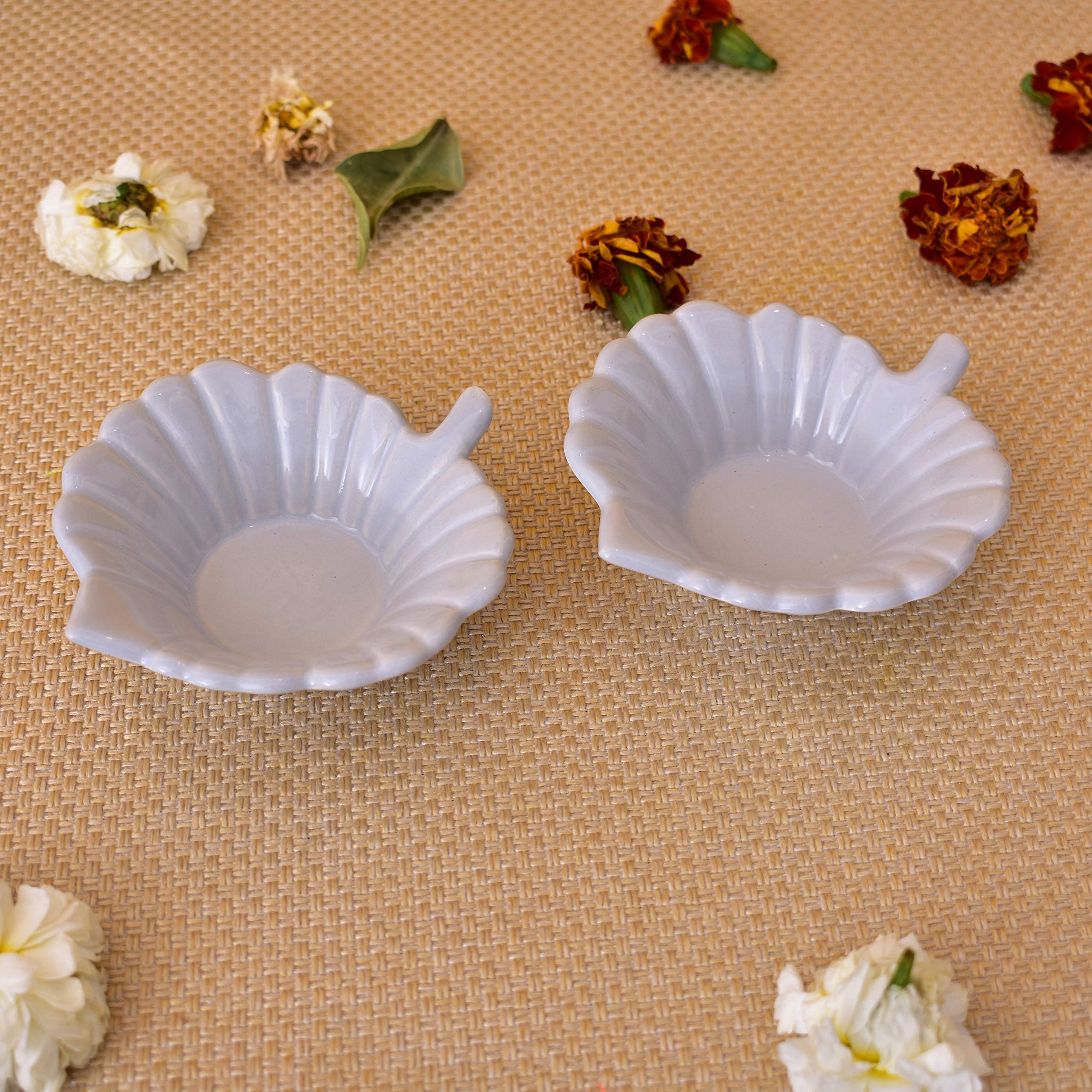 Kunhar Ceramic Sauce Holder - 50 ML, 2 Pieces, Baby Blue