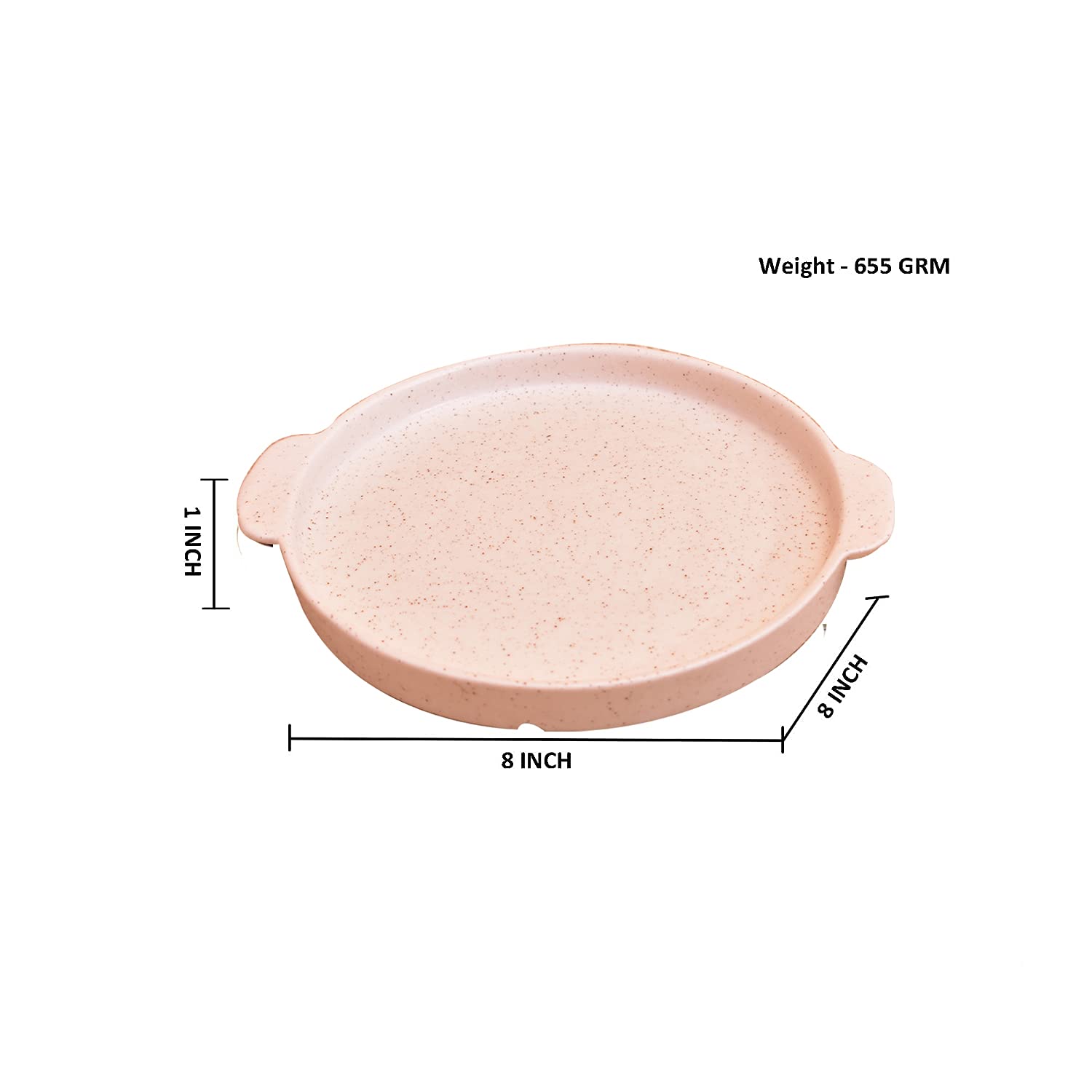 Kunhar Ceramic Snacks Serving Tray, Pizza Plate - 1 Piece, White Matt, 8 Inch